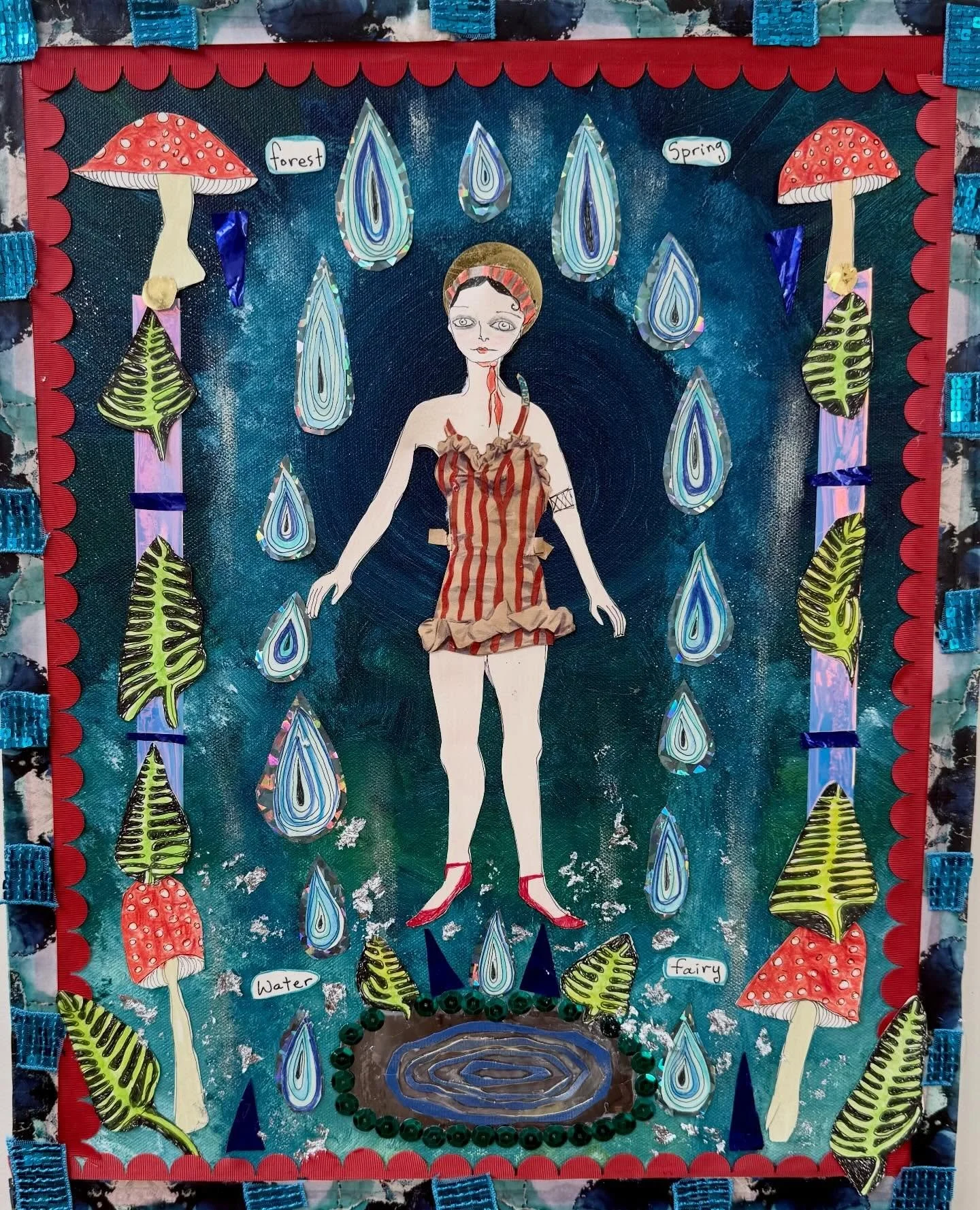 I&rsquo;ve been working on several pieces at once. Here is a water fairy bathing in a forest spring.