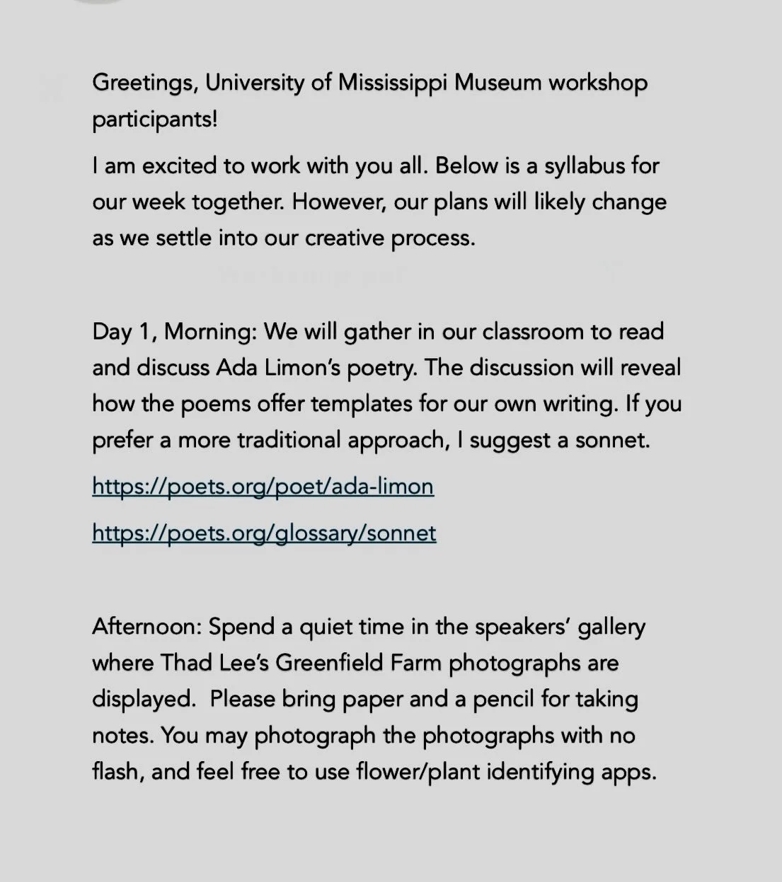 Hi Friends! I&rsquo;ve had a few folks express interest in the @ummuseum workshop I&rsquo;m teaching June 22-26. Some tell me they&rsquo;re a little nervous for lack of experience. Please do not let nerves stop you! Look at this super loose syllabus,