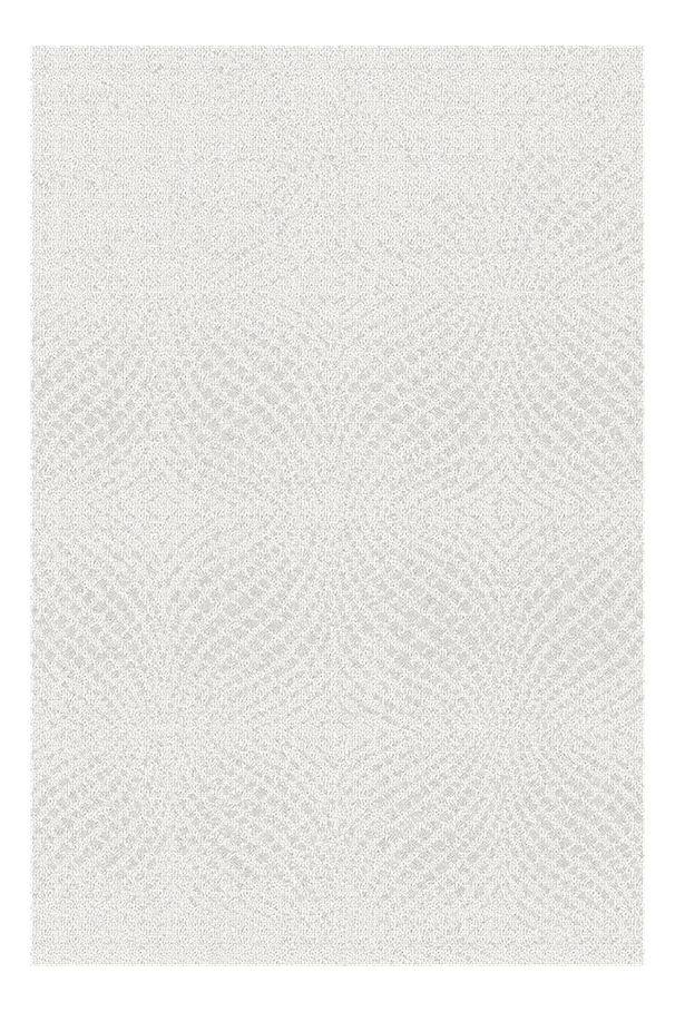 The image has a white textured background with a pattern of small dotted concentric circles and radiating lines, resembling a detailed, abstract design.