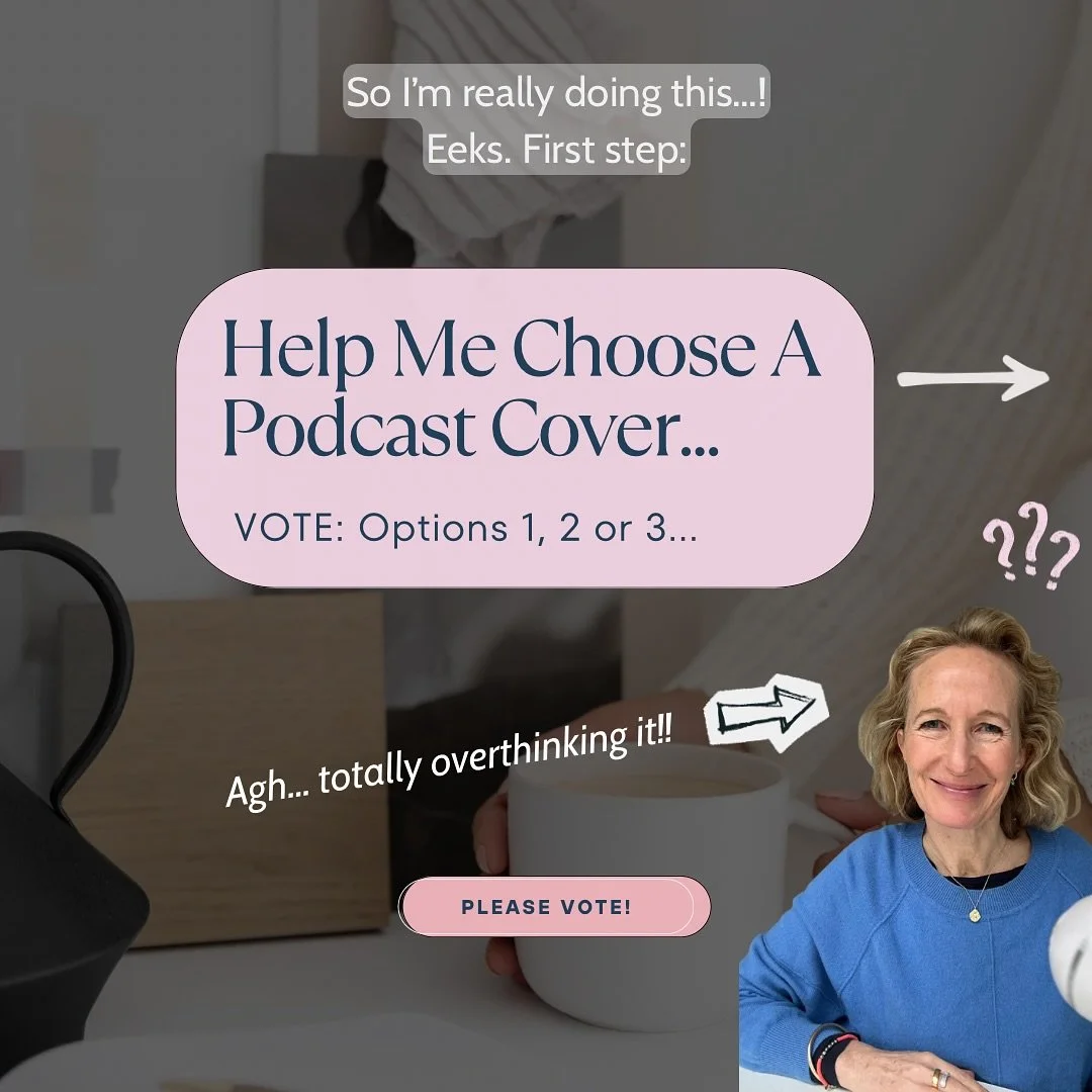 Which cover do you like best? Vote in the comments: 1,2 or 3. 

Thank you - so grateful for your input ❤️🙏. 

And all being well, the first 3 episodes will be released on Friday!! (How hard can it be&hellip;?!! 😉😳🤣) xxx

#coachingmotherhood #podc