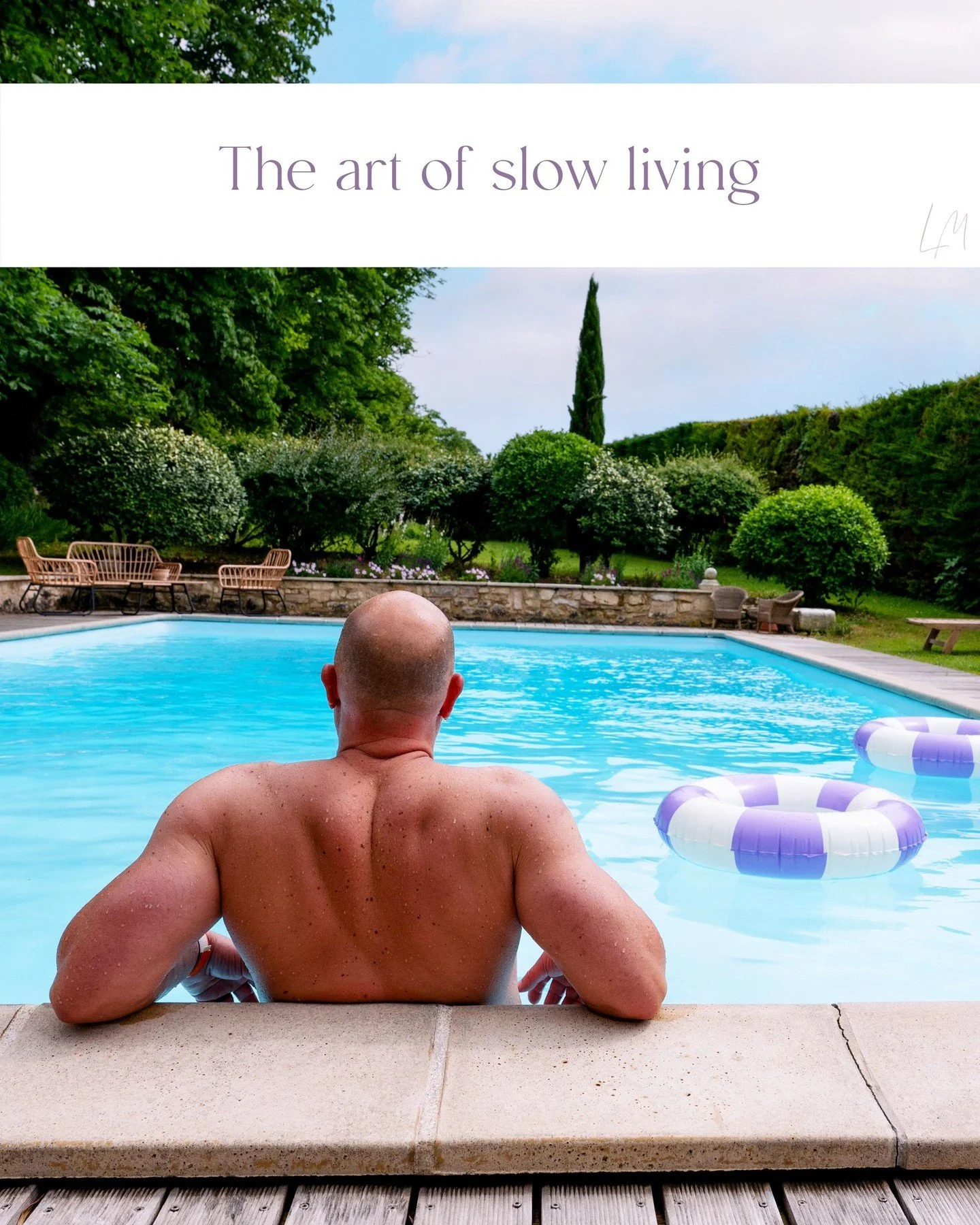 Sun on your skin, cool water at your feet, the perfect pause.

Here, days stretch softly, and every moment feels unrushed. 🌿☀️ 

#TheArtOfSlowLiving #LuxuryRetreatFrance #FrenchElegance #SouthernFranceTravel