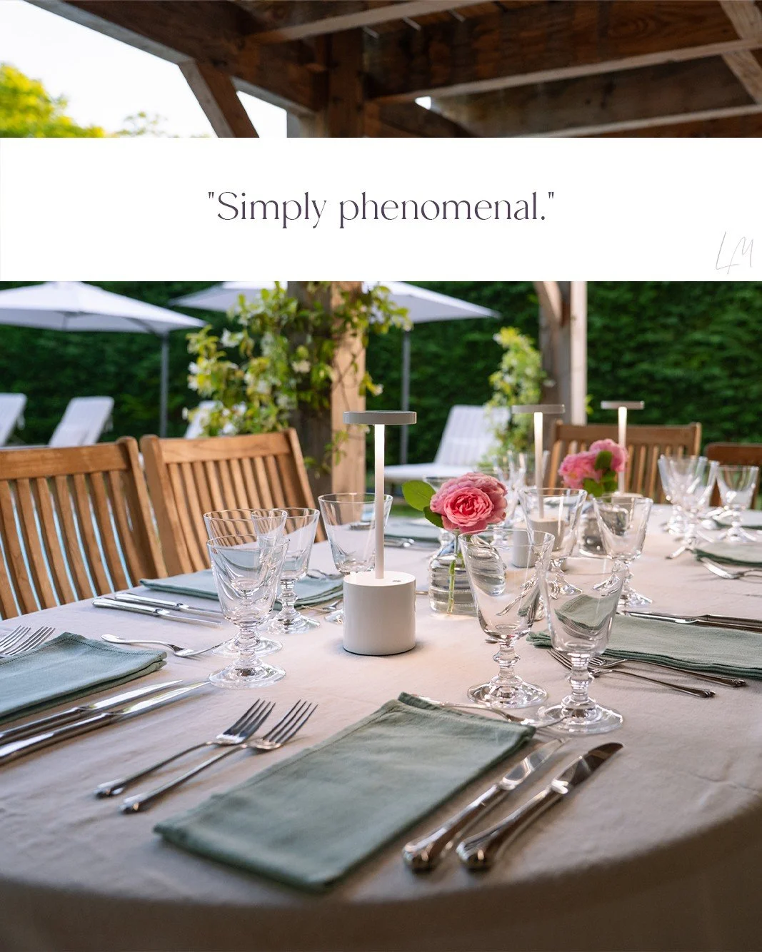 "We were made to feel part of their circle and family. Looked after with 7 star quality."

Jade and Will said it better than we ever could.

At Les Manibelles, you don't check in as a guest. You arrive as a friend. 🤍

Find your place &rarr