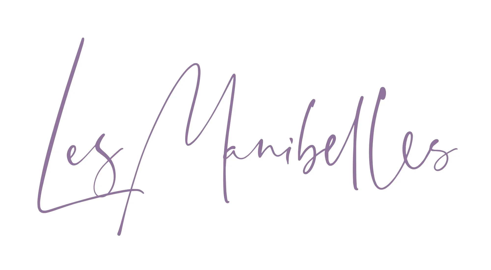 Handwritten text that reads 'Les Miamblettes' in purple on a white background.