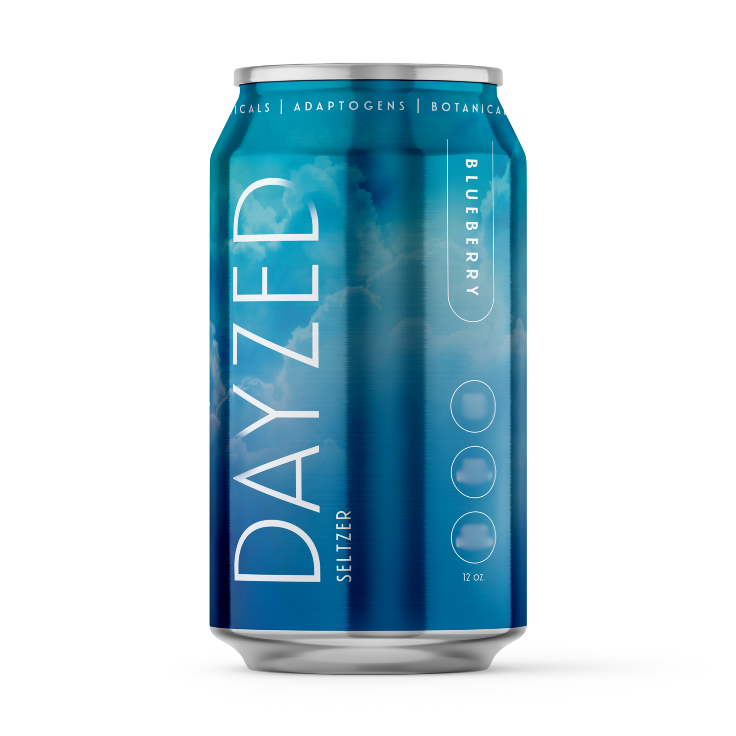 Explore DAYZED Blueberry seltzers: a refreshing non-alcoholic social tonic infused with herb & adaptogens. - crafted with mountain water. 