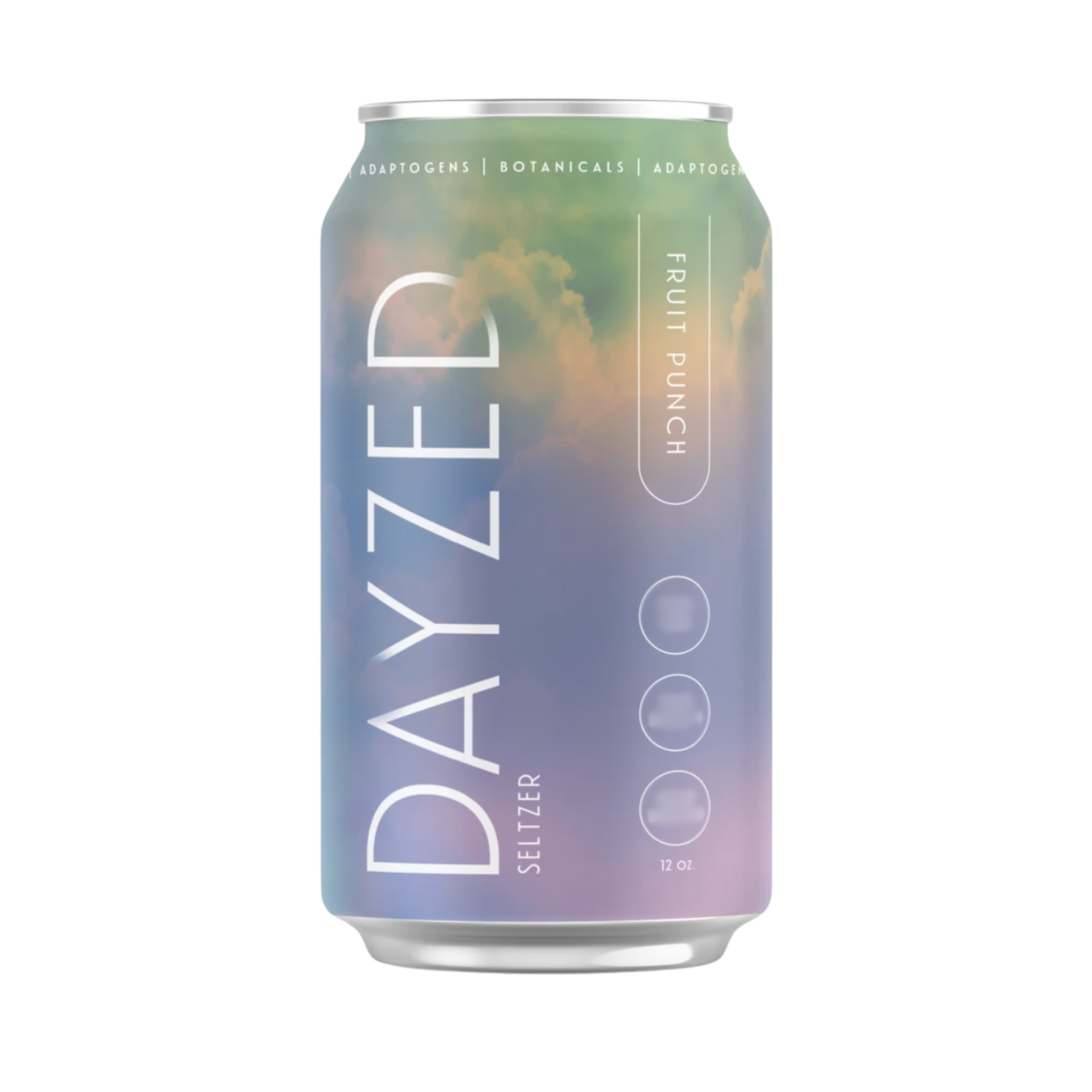 Explore DAYZED Fruit Punch seltzers: a refreshing non-alcoholic social tonic infused with herb & adaptogens. - crafted with mountain water. 
