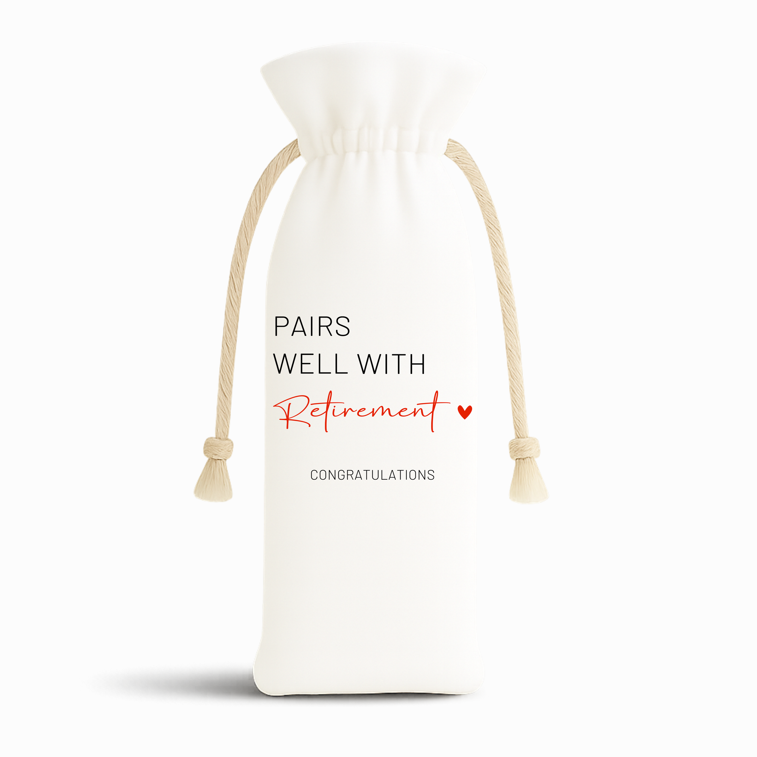 “Pairs Well With Retirement" Reusable Wine Bag