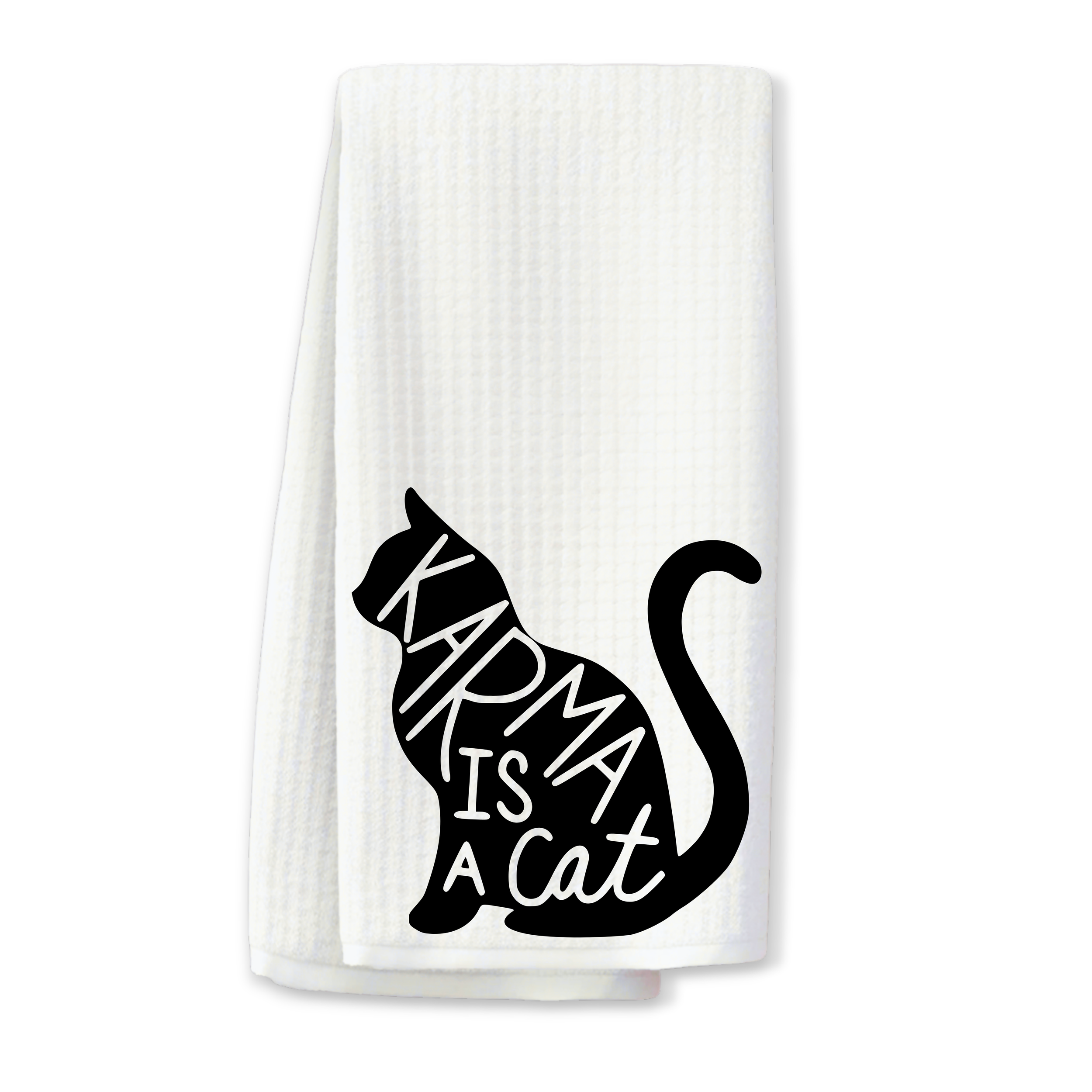 "Karma Is a Cat" Kitchen Towel