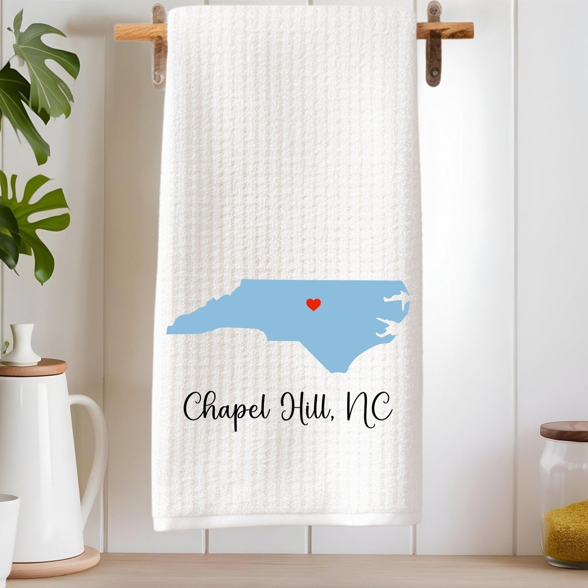 Absorbent waffle weave dish towel – perfect gift for UNC fans