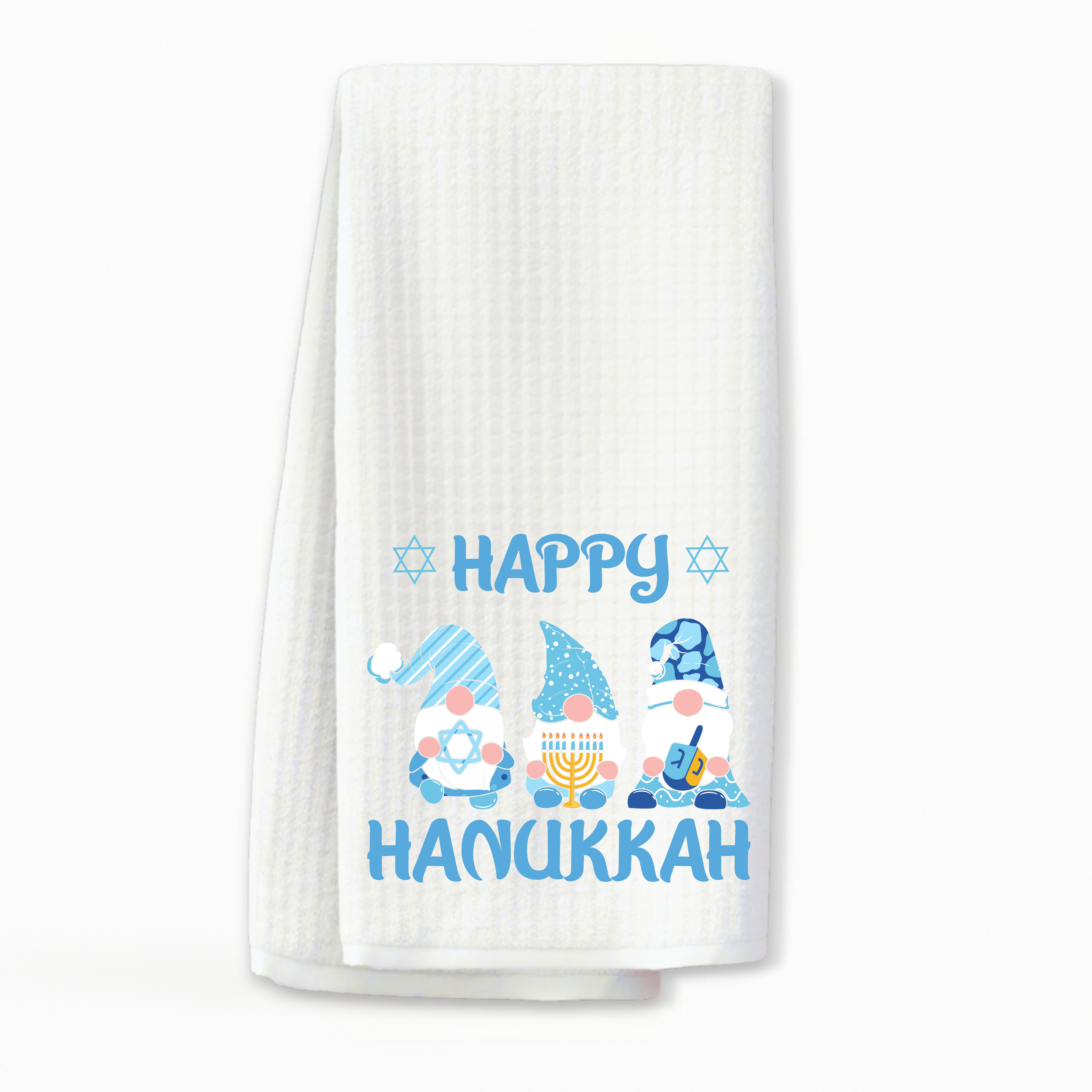 "Happy Hanukkah" Gnomes Kitchen Towel