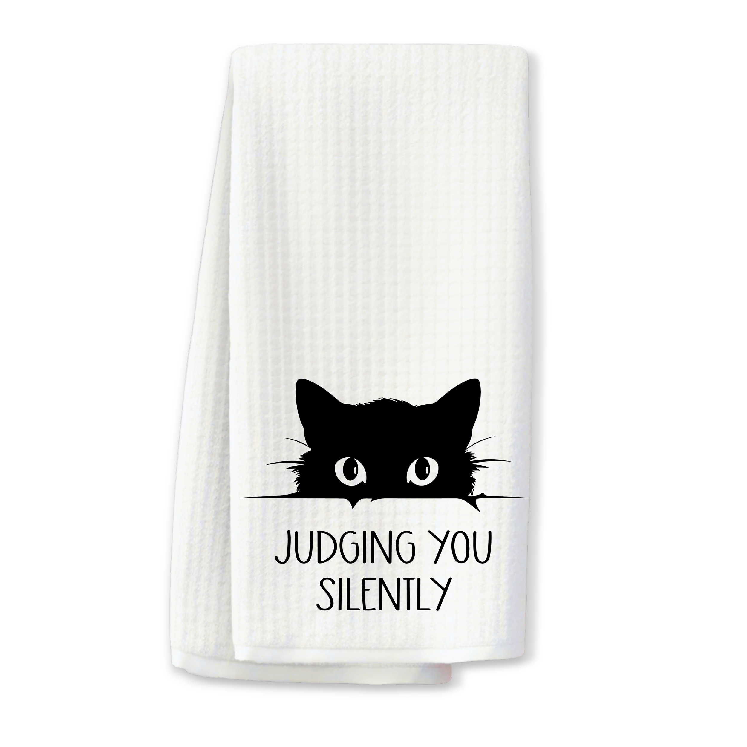 "Judging You Silently" Cat Themed Kitchen Towel