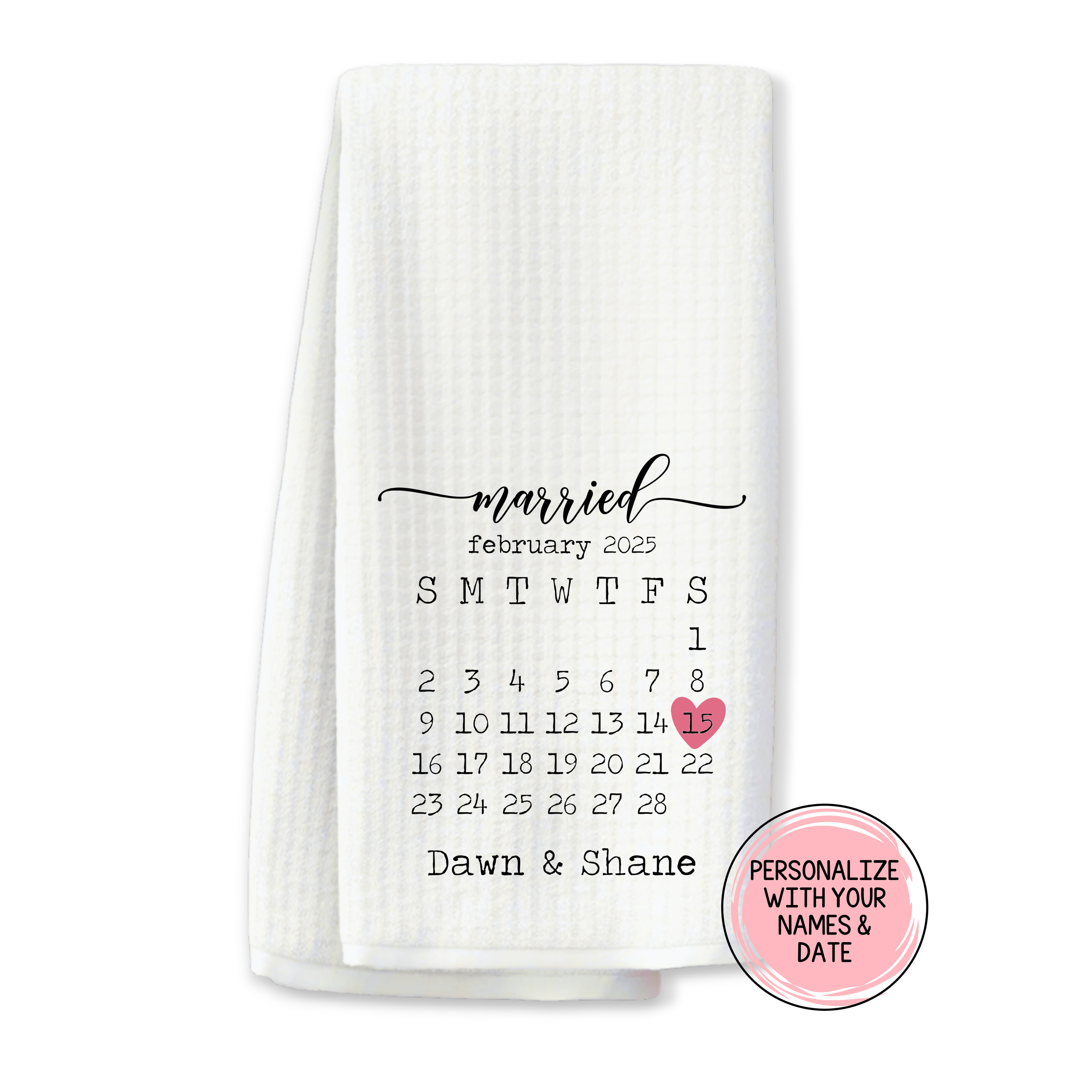 Personalized Special Date Kitchen Towel