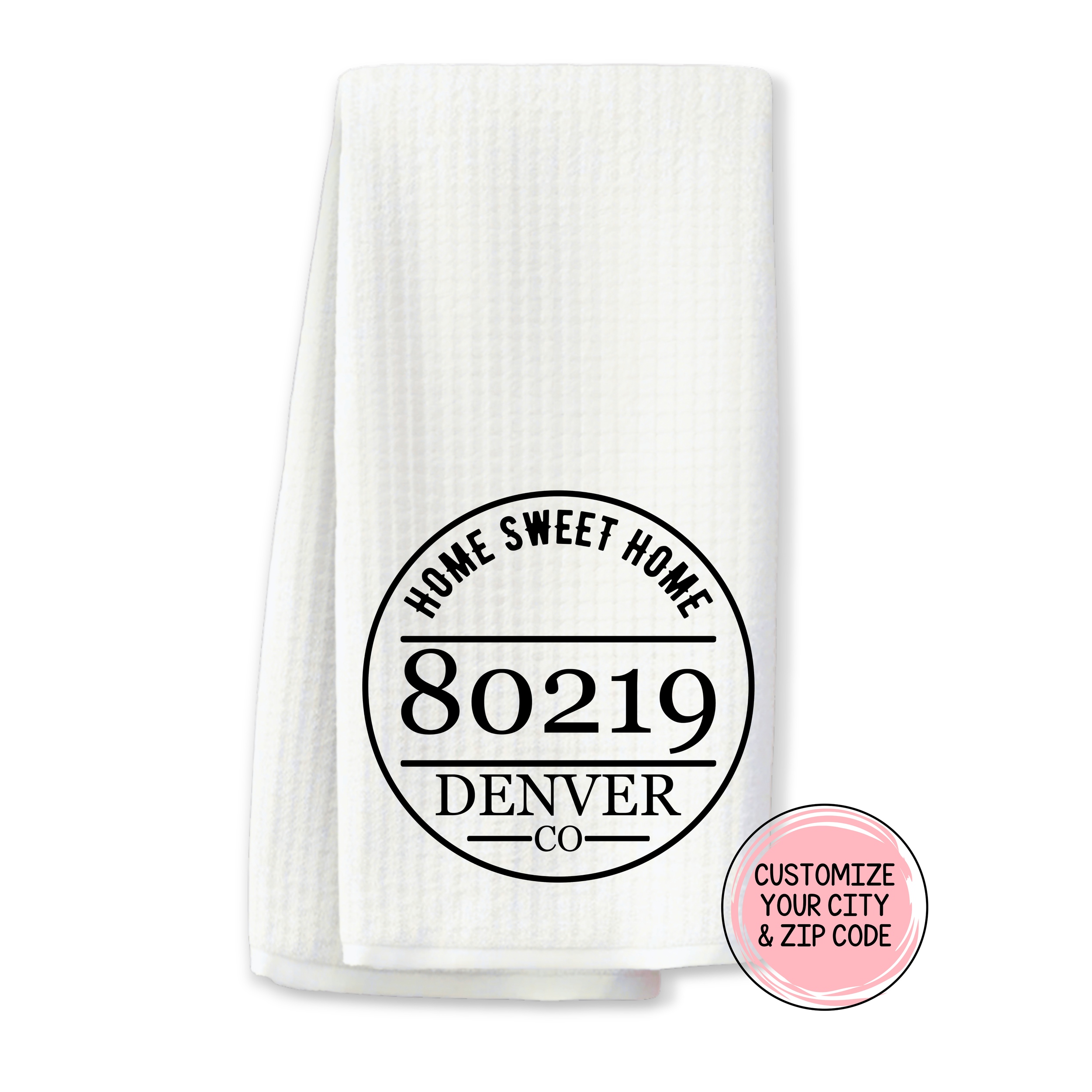 Personalized Zip Code Kitchen Towel