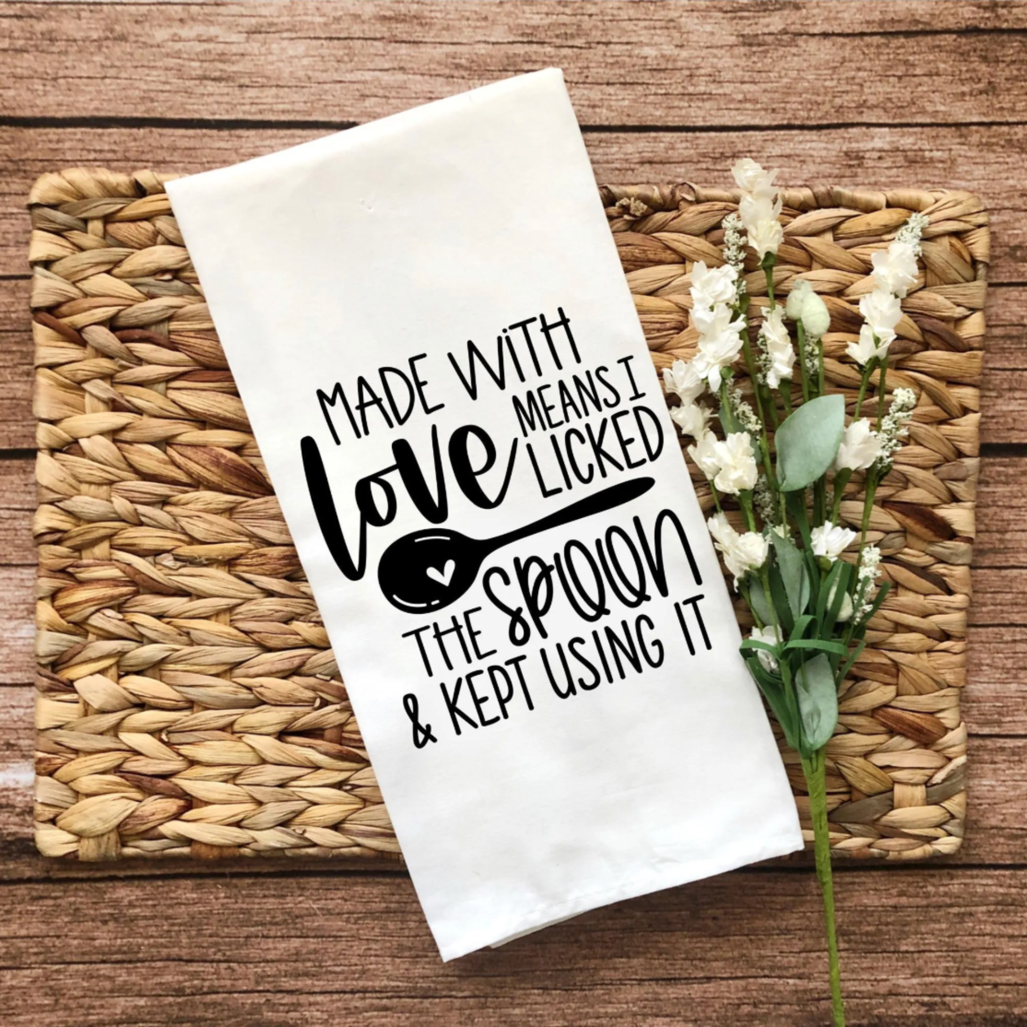 "Made with Love" Cotton Tea Towel