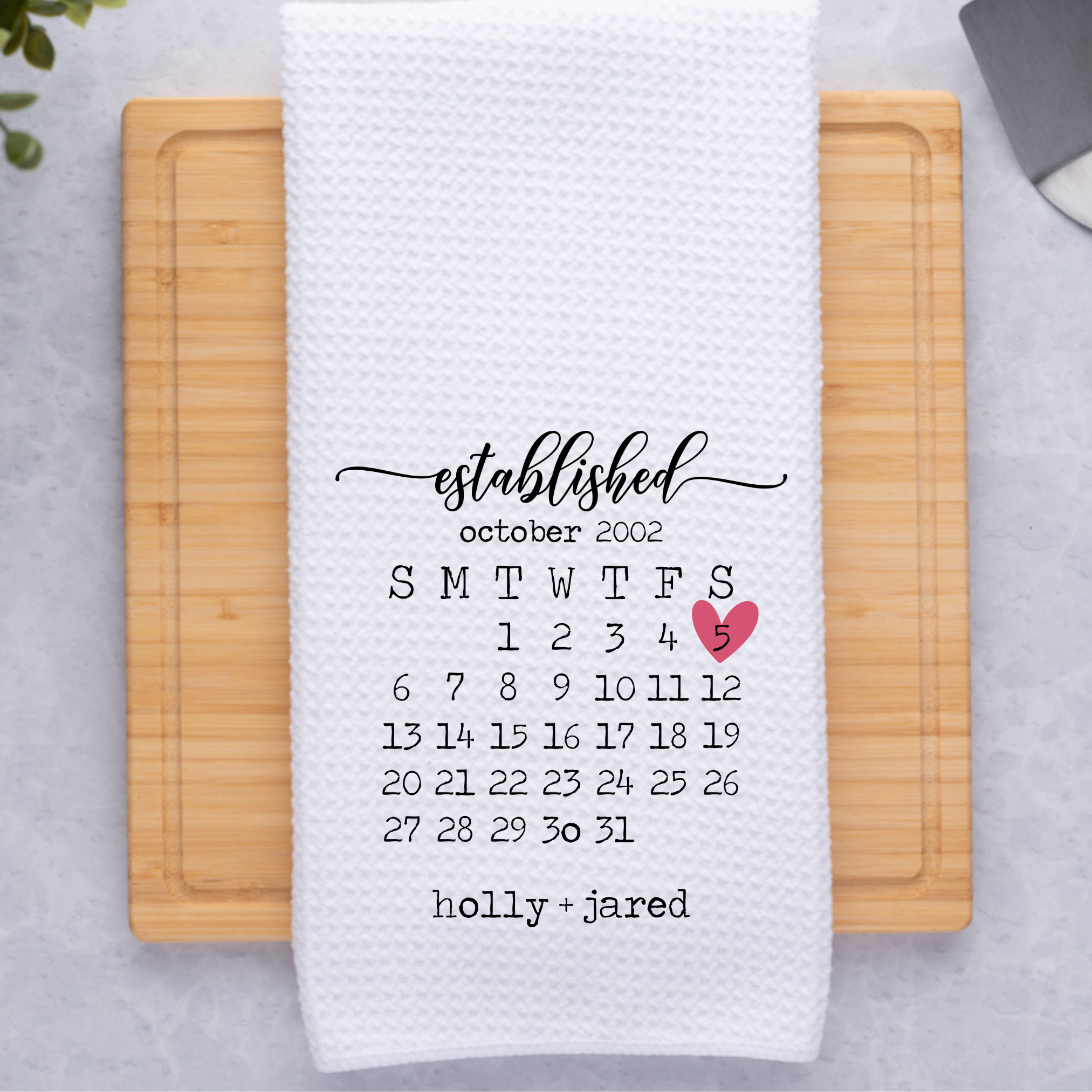 Personalized Special Date Kitchen Towel