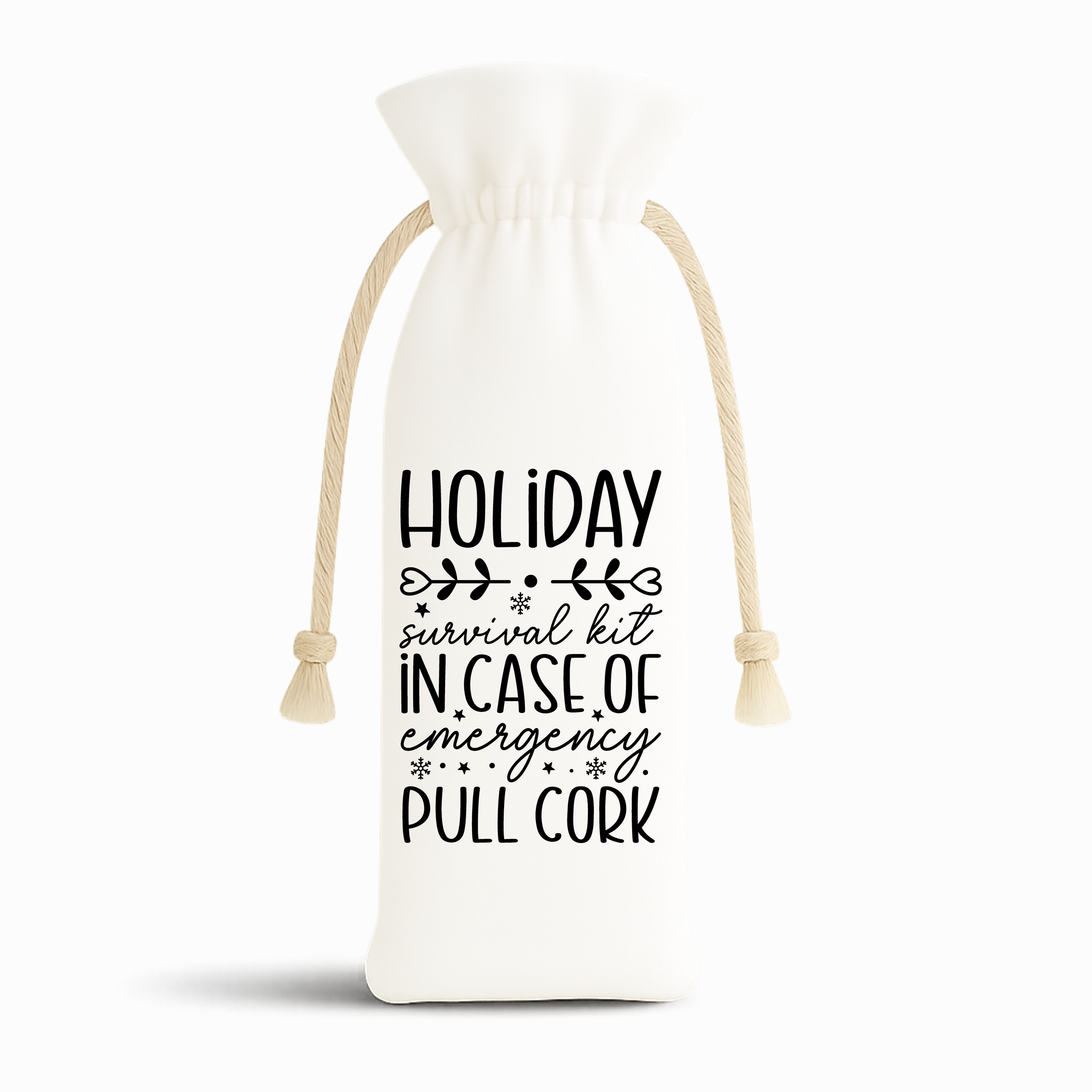 “Holiday Survival Kit..." Reusable Wine Bag