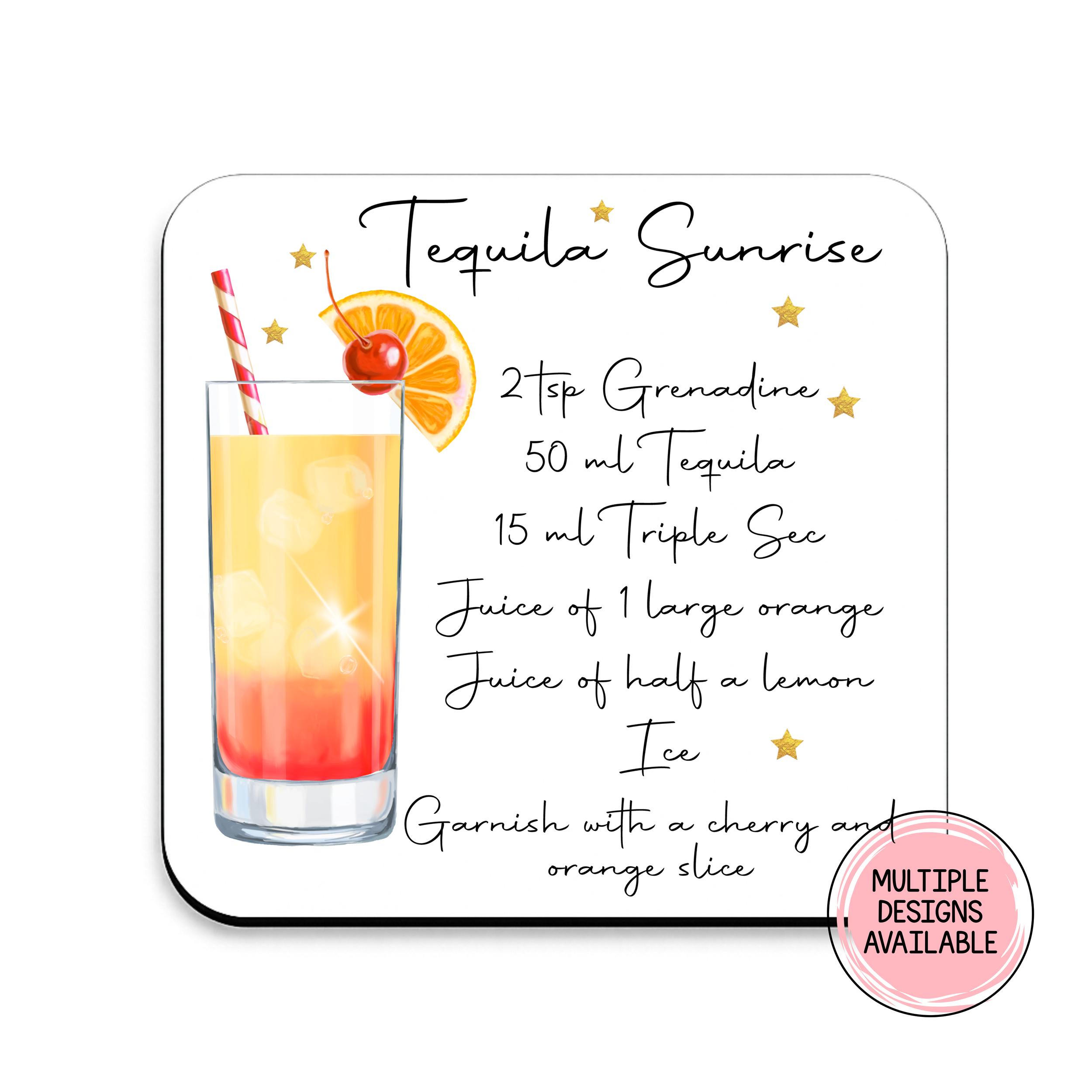 Cocktail Recipe Coasters