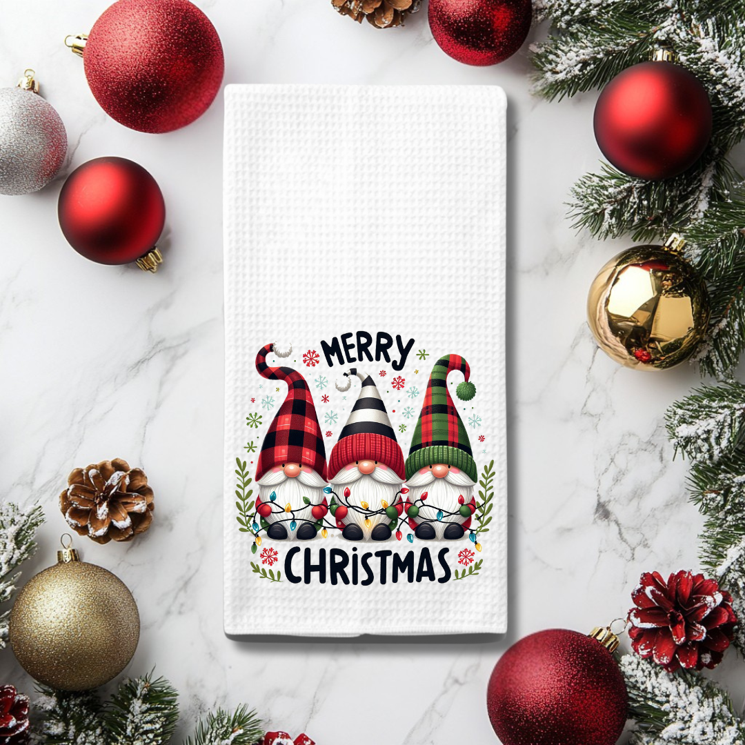 Christmas Gnomes Kitchen Towel