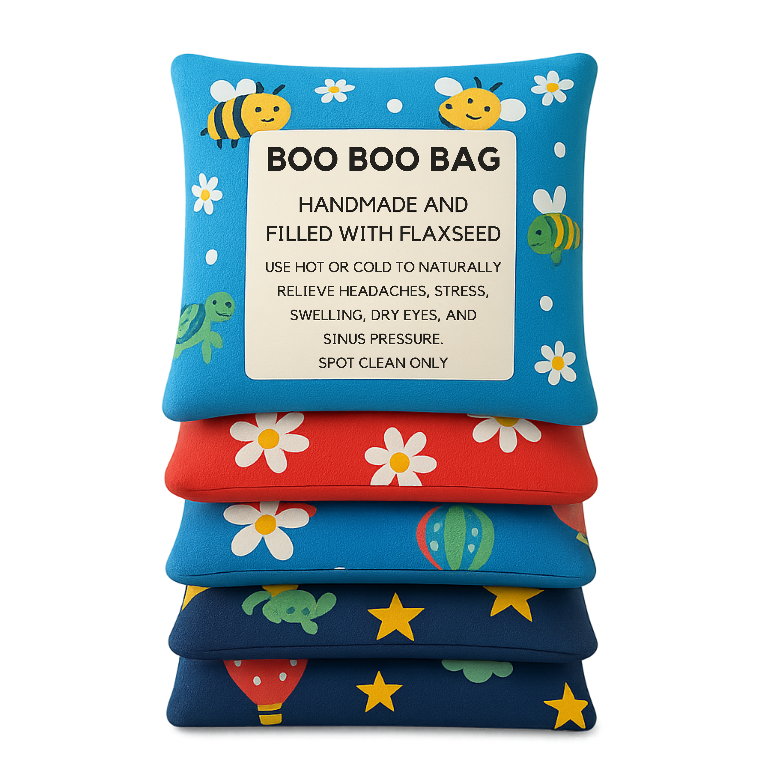 SET OF 2 Reusable Hot & Cold Flaxseed Packs for Kids