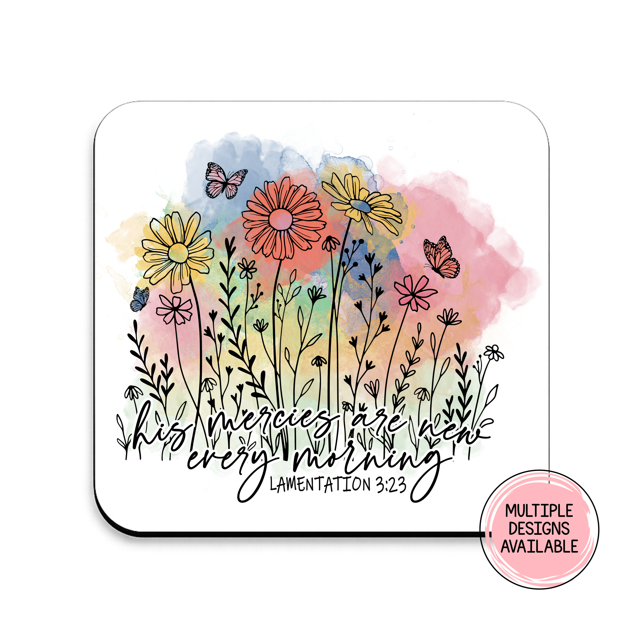 Inspirational Floral Christian Coasters