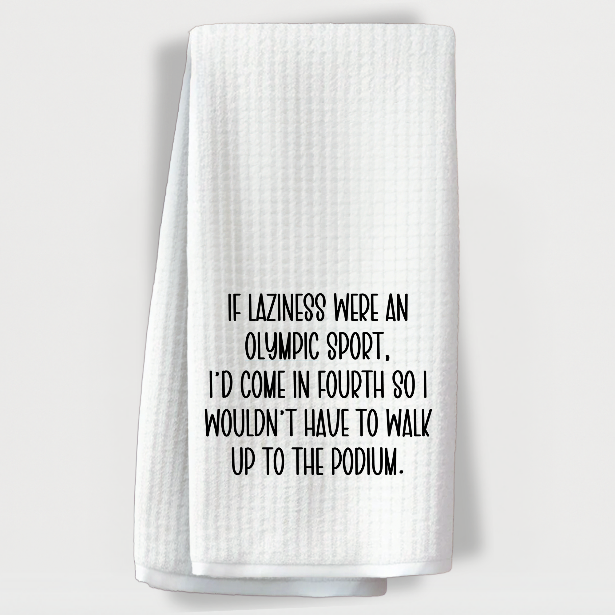 "Sarcastic family quote towel that reads 'Family is telling someone to go to hell, then worrying they get there safely!'"