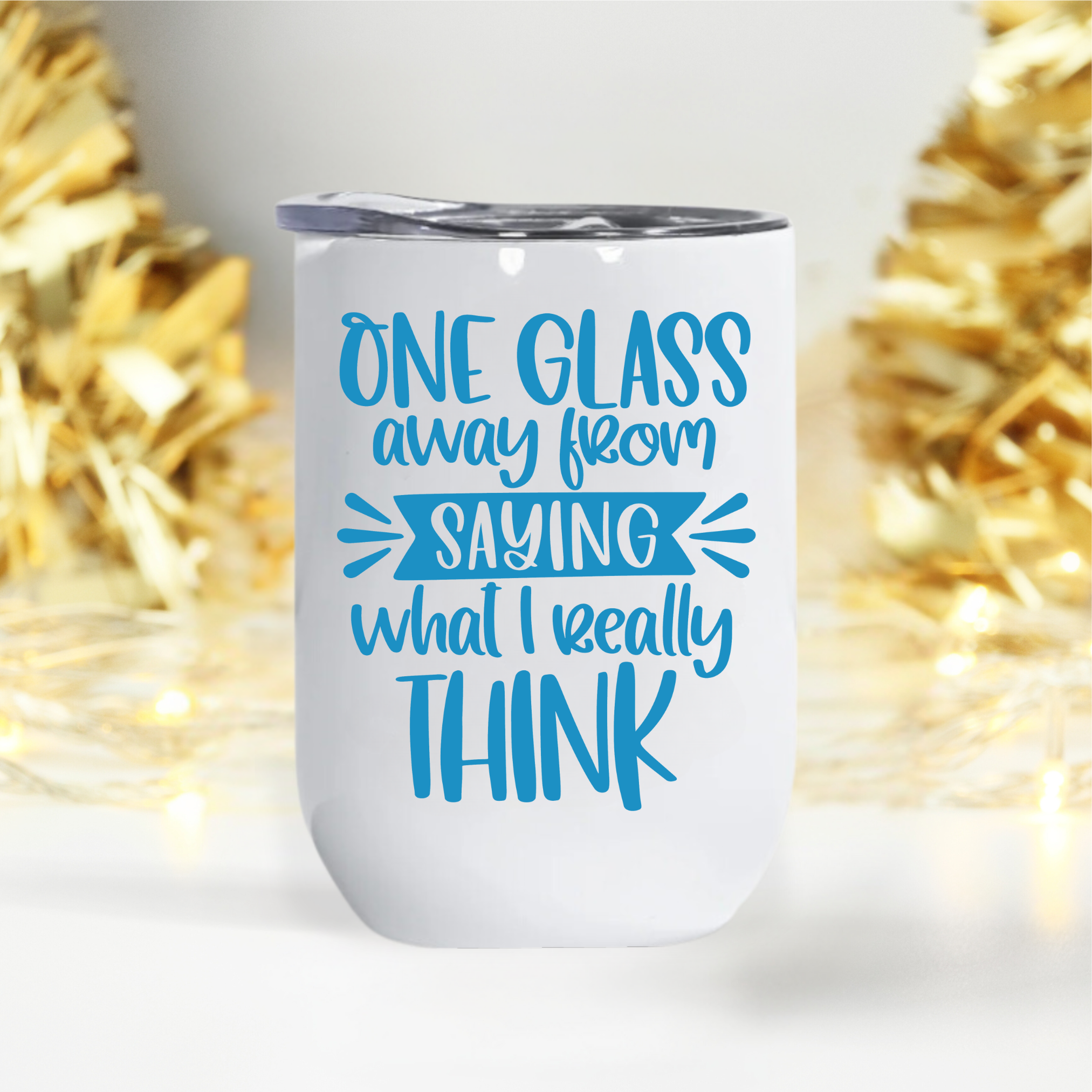 Light blue text funny wine tumbler – Great gift for best friends, coworkers, and wine enthusiasts – 12oz vacuum-insulated cup for hot or cold drinks.