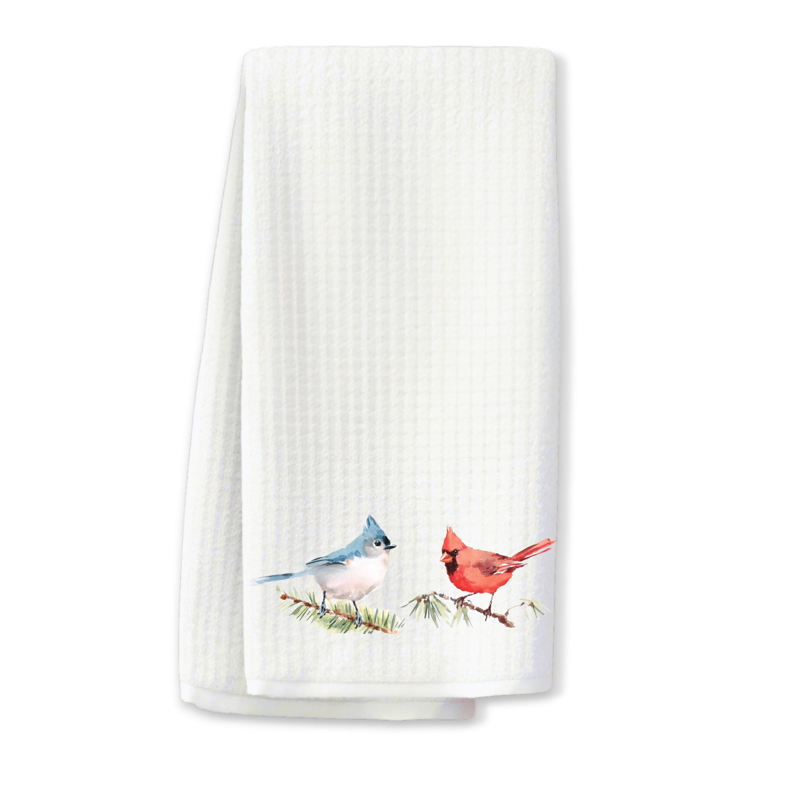 Red Cardinal & Titmouse Bird Kitchen Towel