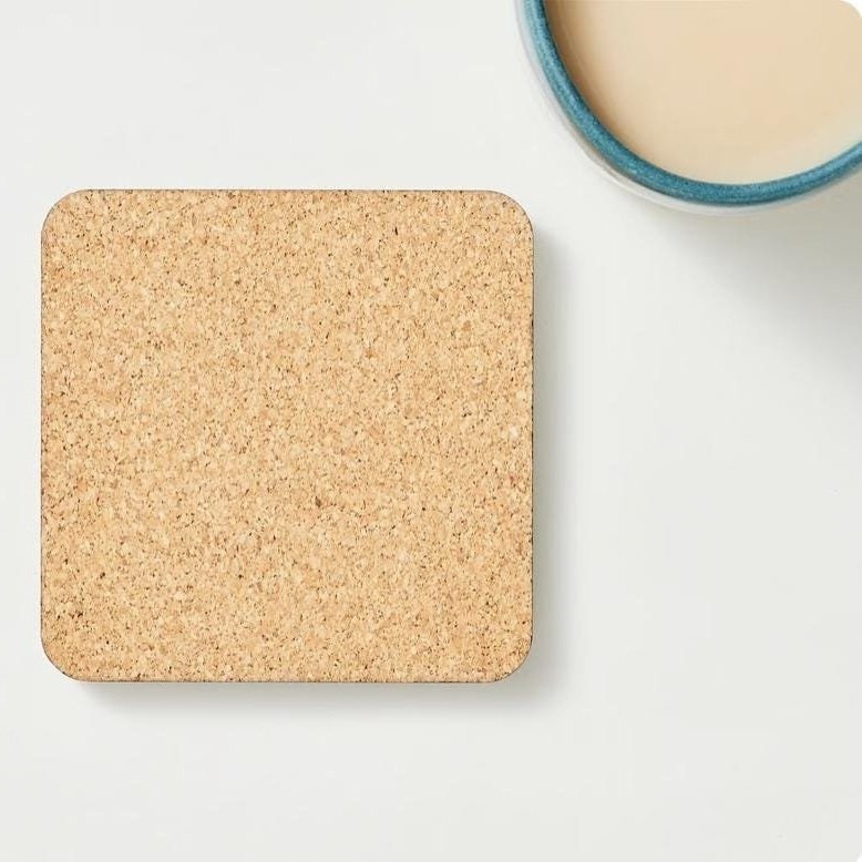 Non-slip cork backing of coaster, water-resistant and heat-resistant barware base.
