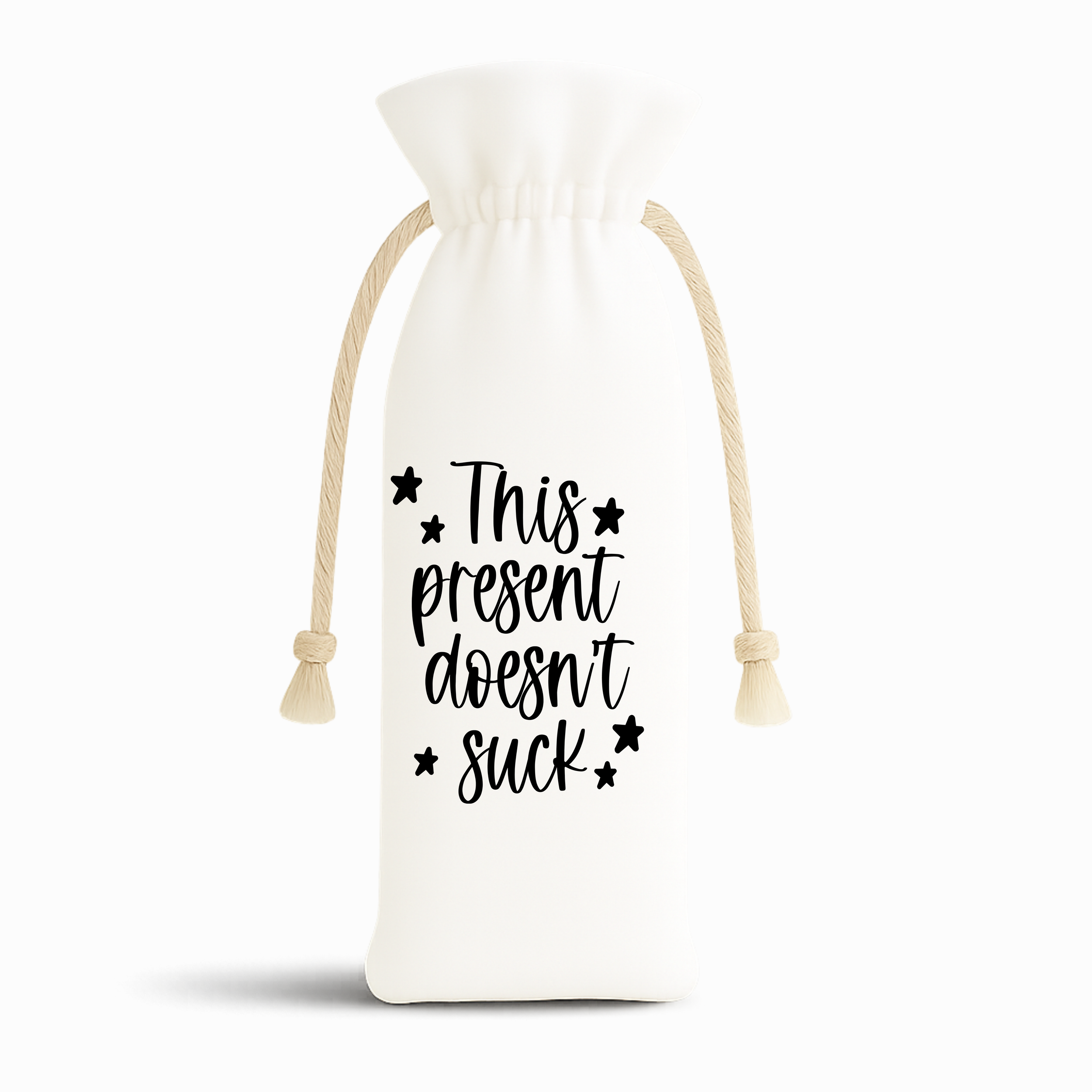 "This Present Doesn't Suck" Reusable Wine Gift Bag