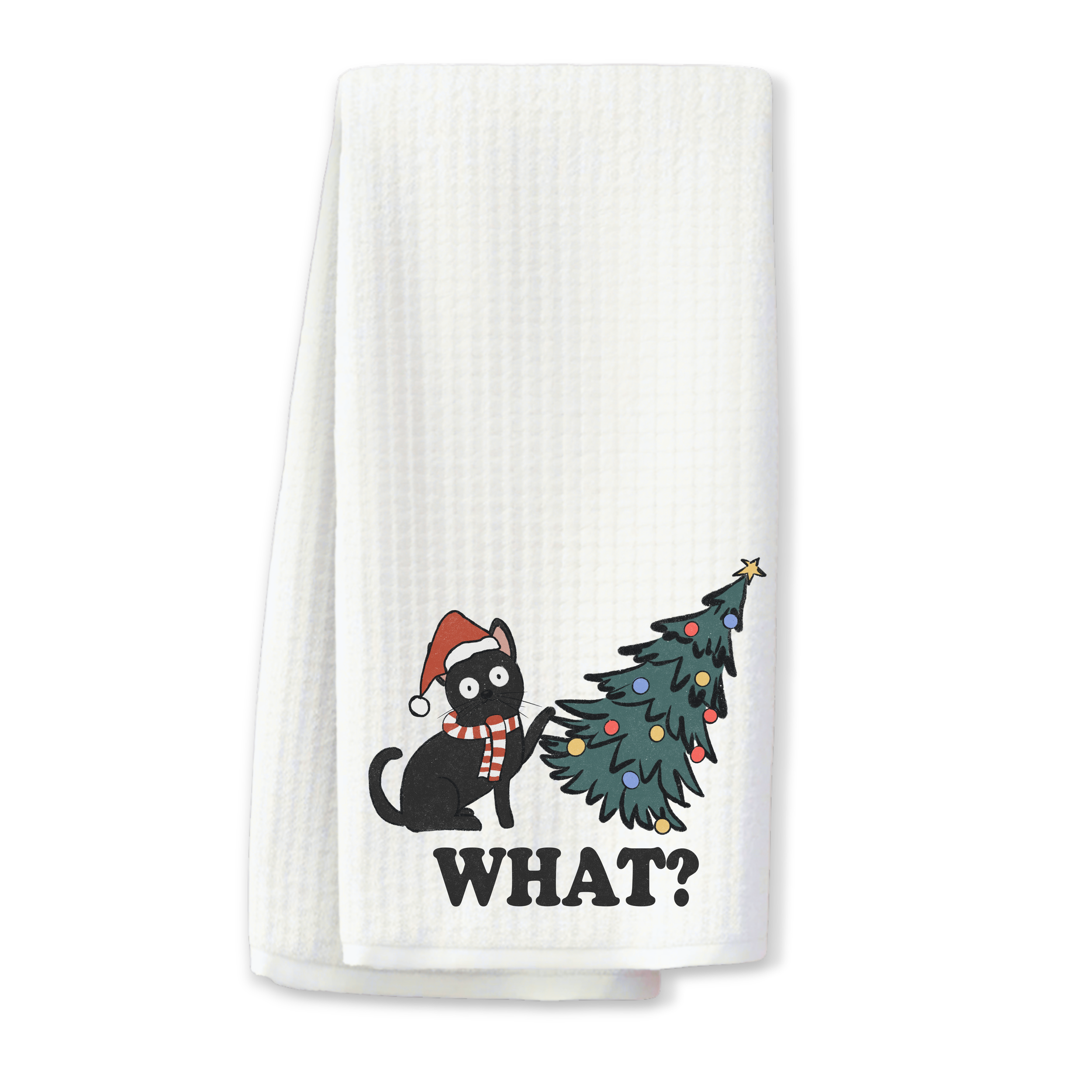 Mischievous Cat Christmas Kitchen Towel