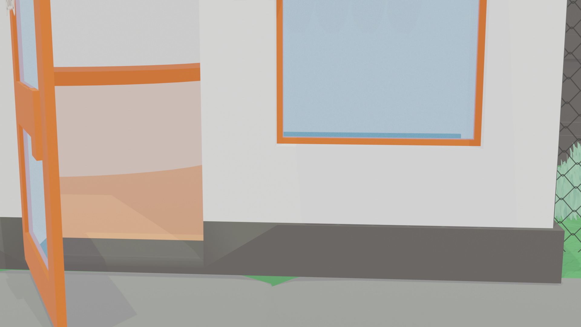 scene 9 background, out front of doggy daycare