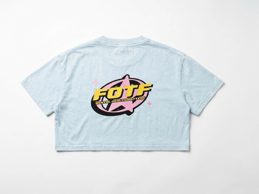 Y2K 90's Surf Style Mental Health Matters | Women's Mineral Wash Cotton Crop T-Shirt