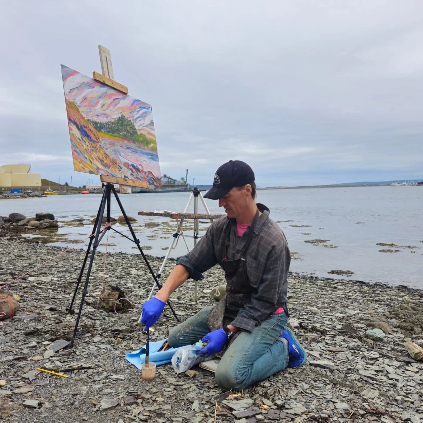 Painting with visitors on conways brook, C.B.S, June 2025.
