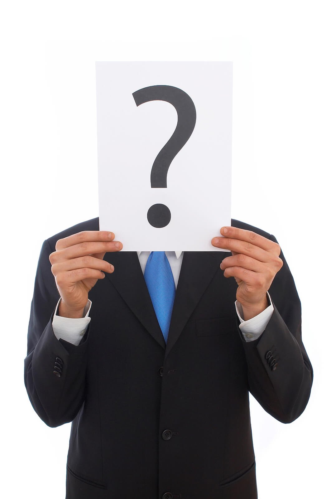 A man holds a question mark over his face, representing the uncertainty people feel asking what is psychoanalysis Washington. A psychoanalytic therapist in Washington, DC can help through psychoanalysis Washington DC.