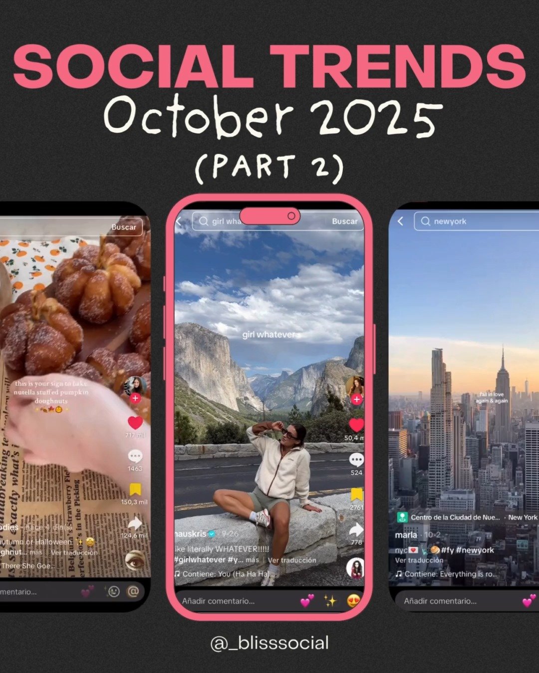 Social Media Trends October 2025 (part 2)✨

Trend 1: Fall in love again and again
Trend 2: I forgot something
Trend 3: I am an autumn
Trend 4: 1 girl 10 obsessions
Trend 5: Girl, whatever
Trend 6: Stop talking dirty to me
Trend 7: _____ aholic
Octobe