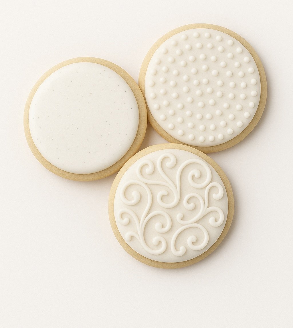 Vanilla sugar cookies with royal icing $40/dozen
