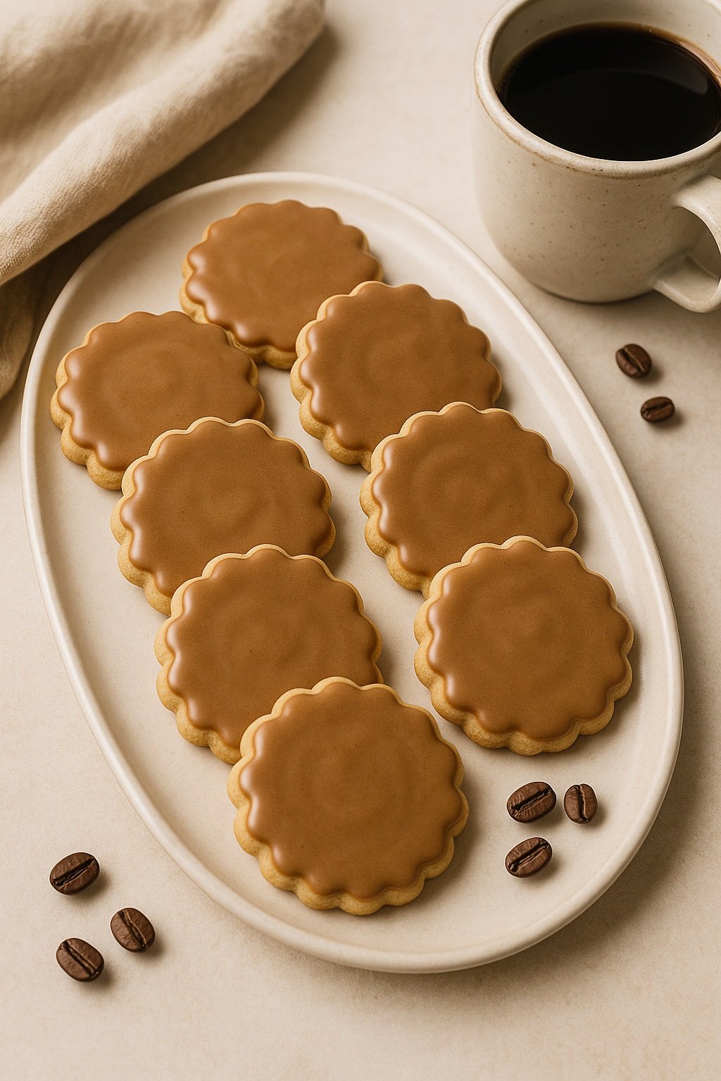 Espresso sugar cookies. Luxury iced cookies by Gourmet Layers