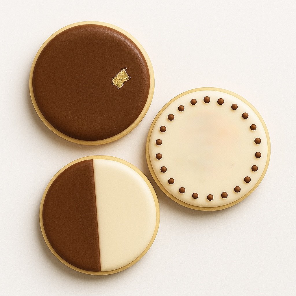 Espresso sugar cookies with royal icing $40/dozen