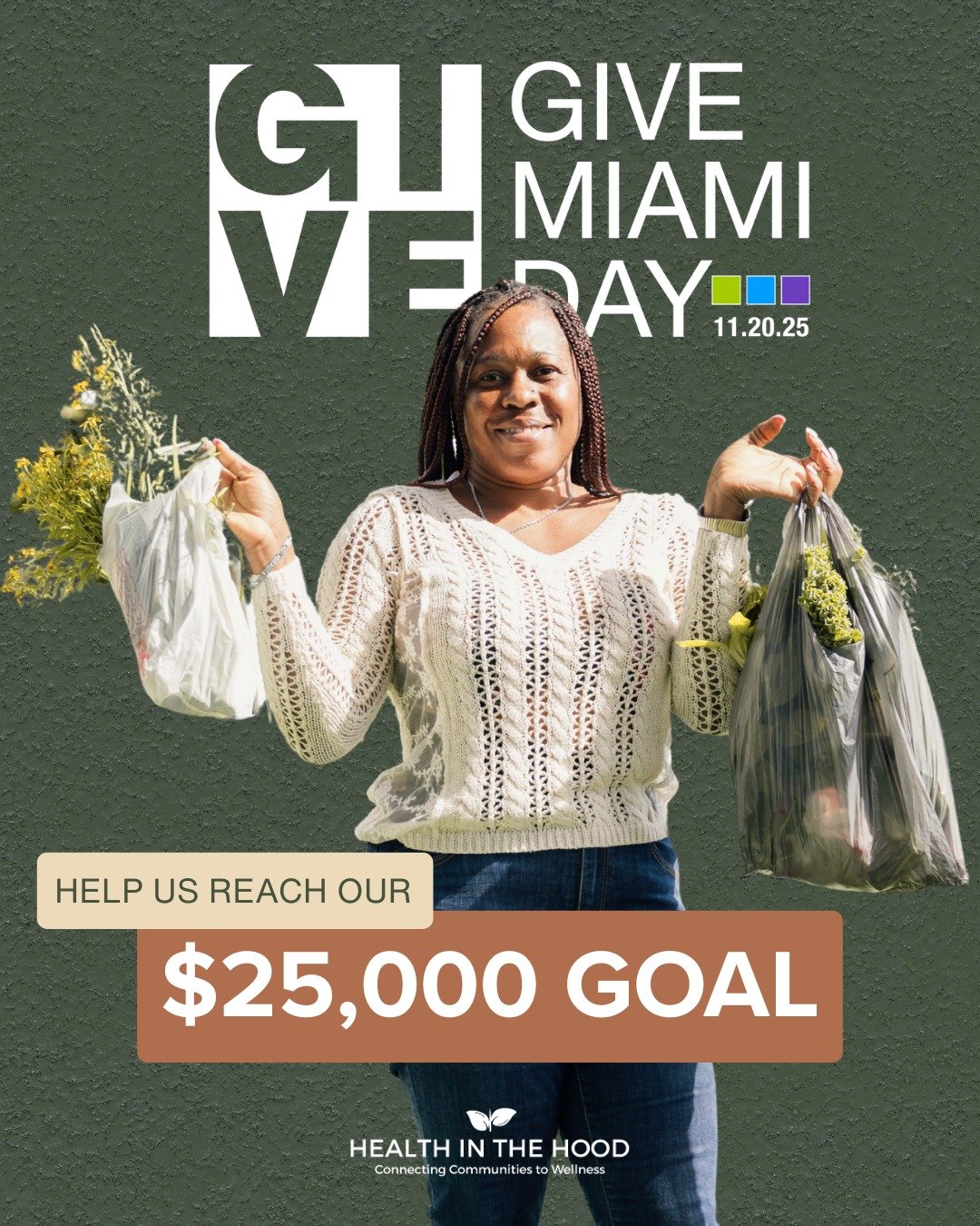 Today is Give Miami Day! 

Every gift grows our gardens, fuels our food distributions, and strengthens our wellness programs across Miami.

Help us hit our $25,000 goal! Give at the link in our bio. 💜

#givemiamiday2025
#healthinthehood
#miamifounda