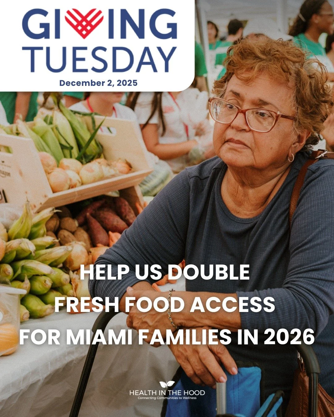 Every week, families in Miami&rsquo;s lowest-access neighborhoods count on Health in the Hood for fresh, healthy food.

This Giving Tuesday, your gift helps us show up even stronger. Help us reach our $120,000 goal to double the number of families we