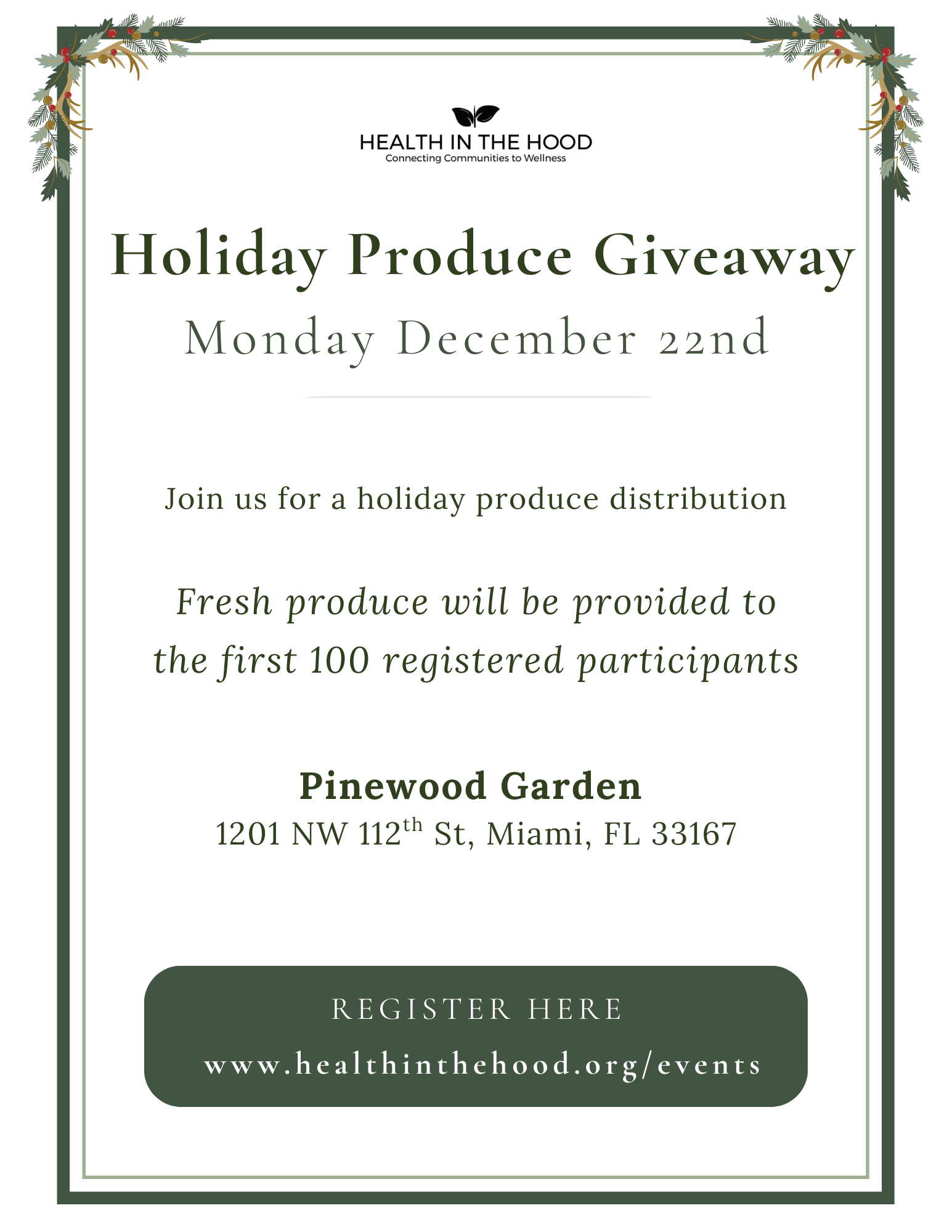 Holiday Produce giveaway