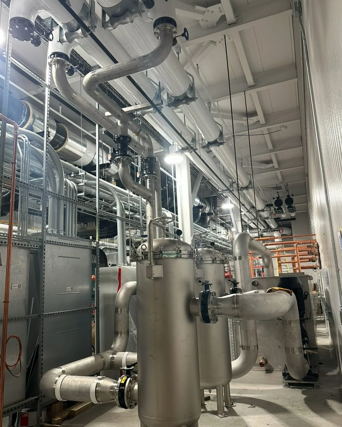 Some heat exchanger piping and frame work from last week