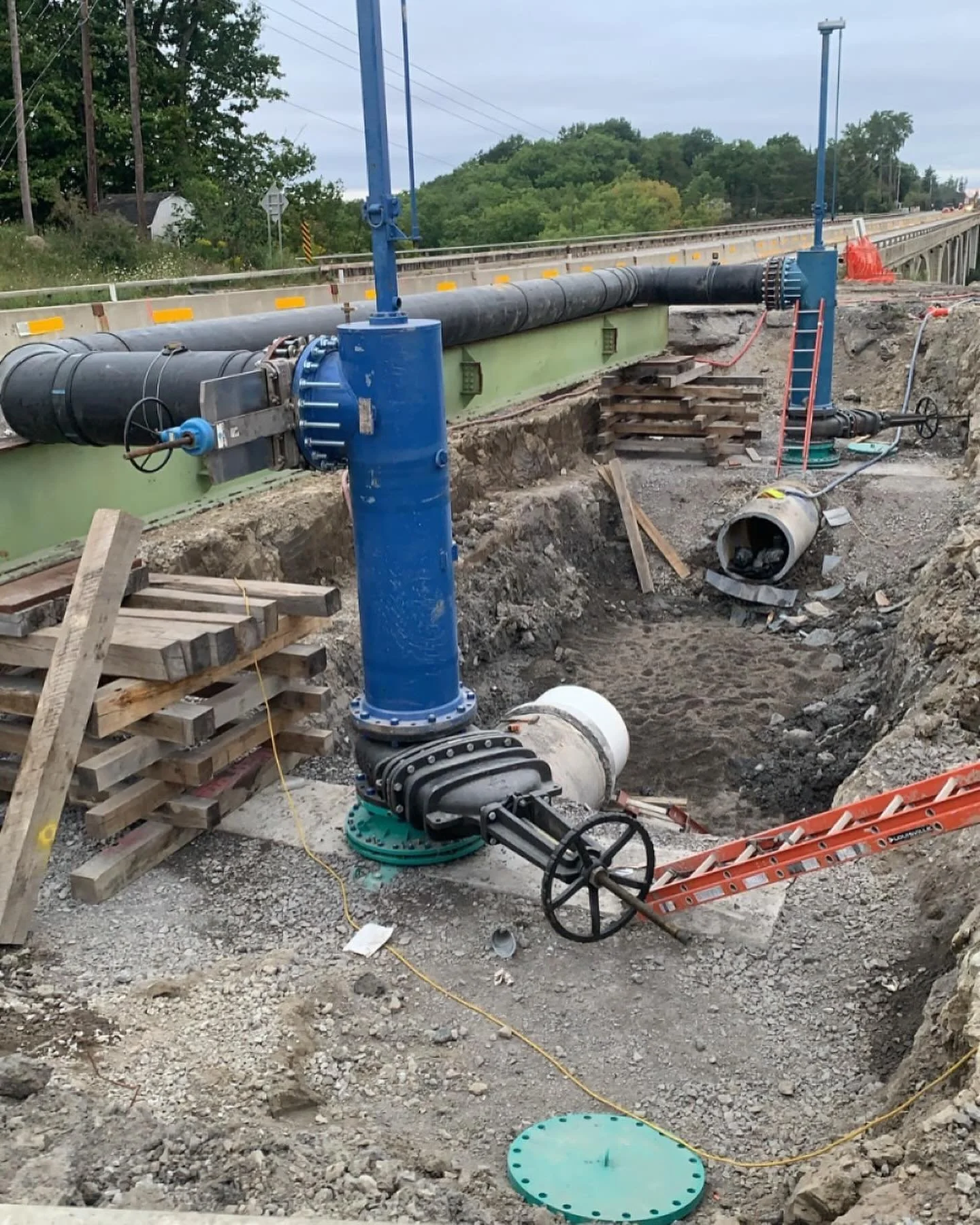 Had the opportunity to work for a great Maine company a few weeks back. Job called for welding a couple restraint joints on bell and spigot adapters. This allows them to re route a 36&rdquo; water transmission line headed towards Buffalo, NY
