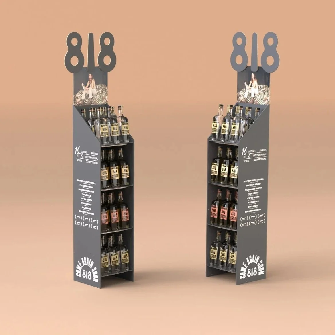 818 Tequila Corrugate Bottle Rack
