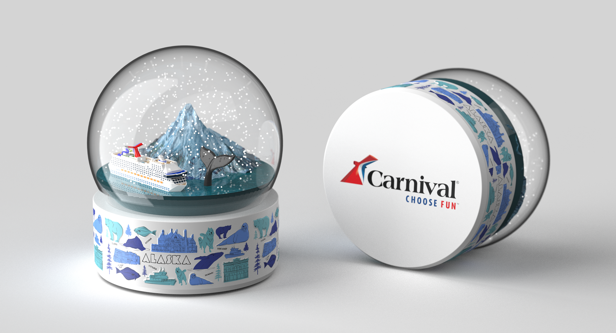 Carnival Cruise Alaska Snowglobe 