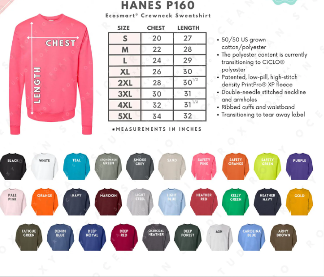 CUSTOM CREWNECK : FRONT & BACK IMAGES