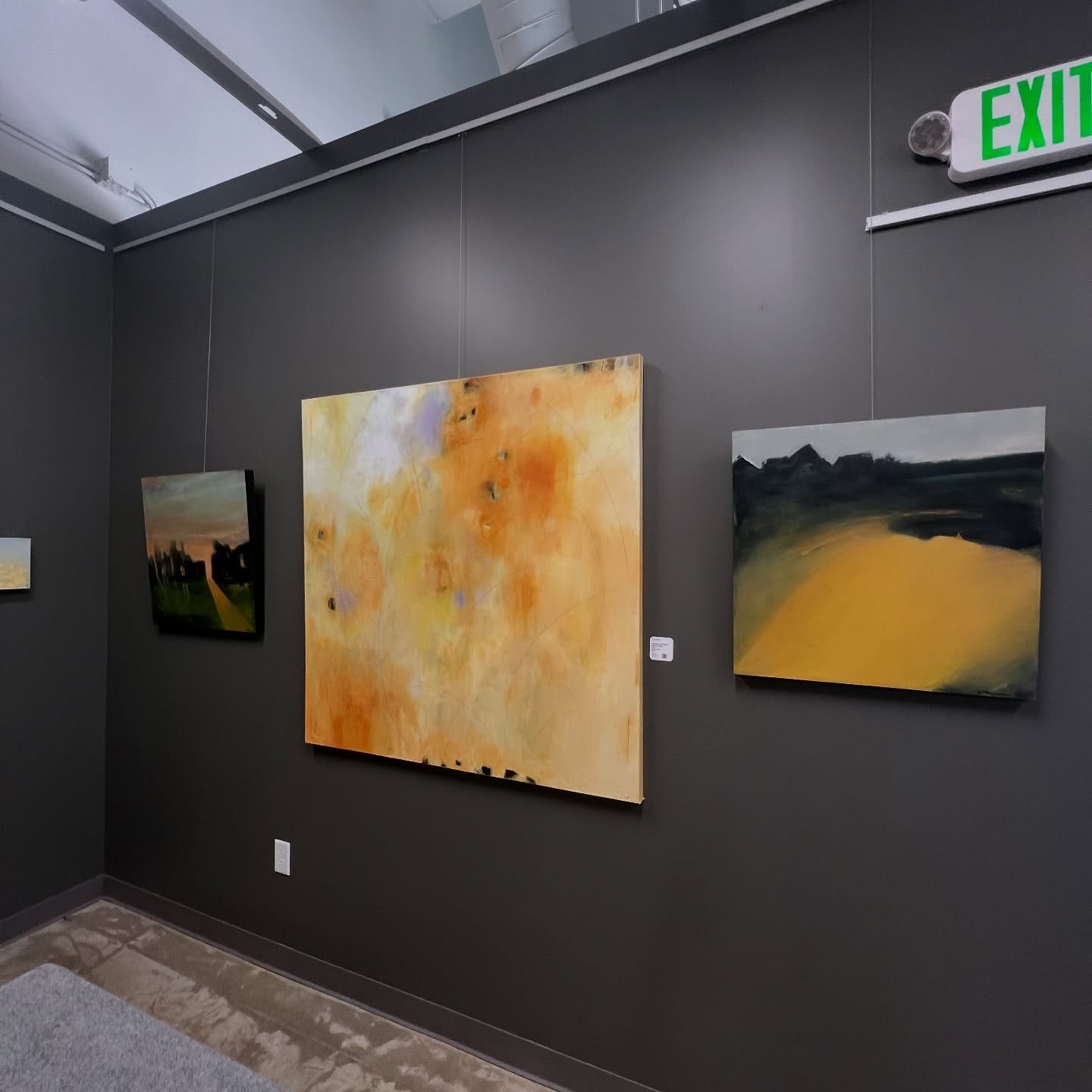 Interior shot of Ross Studios featuring one of my latge paintings.