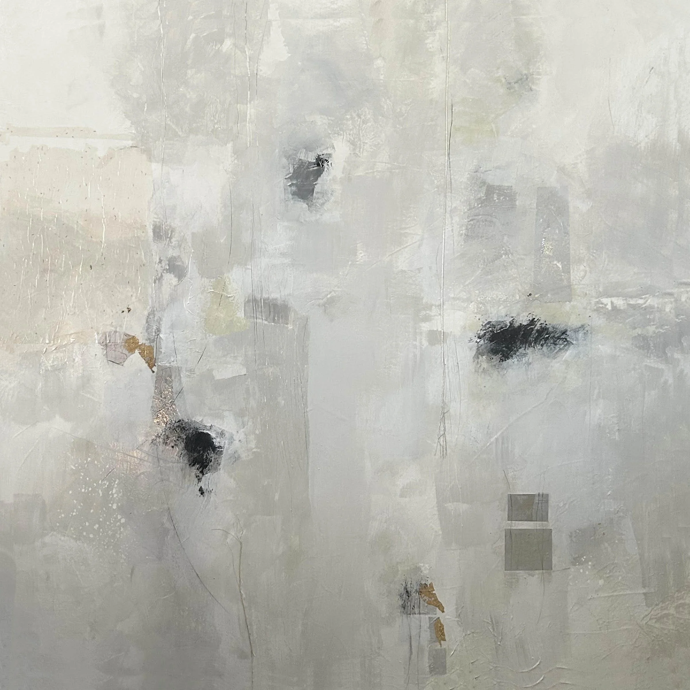 Close-up view of a worn and damaged drywall with peeling paint, scratches, and holes.