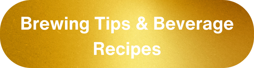 A yellow background with white text that reads "Brewing Tips & Beverage Recipes."
