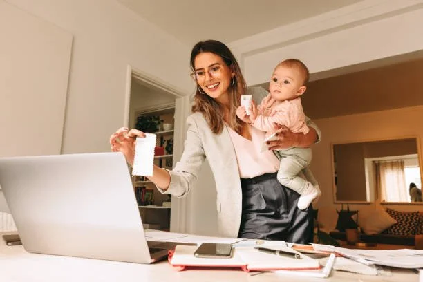 Professional mother leading in the workplace while maintaining a secure birth-dyadic connection