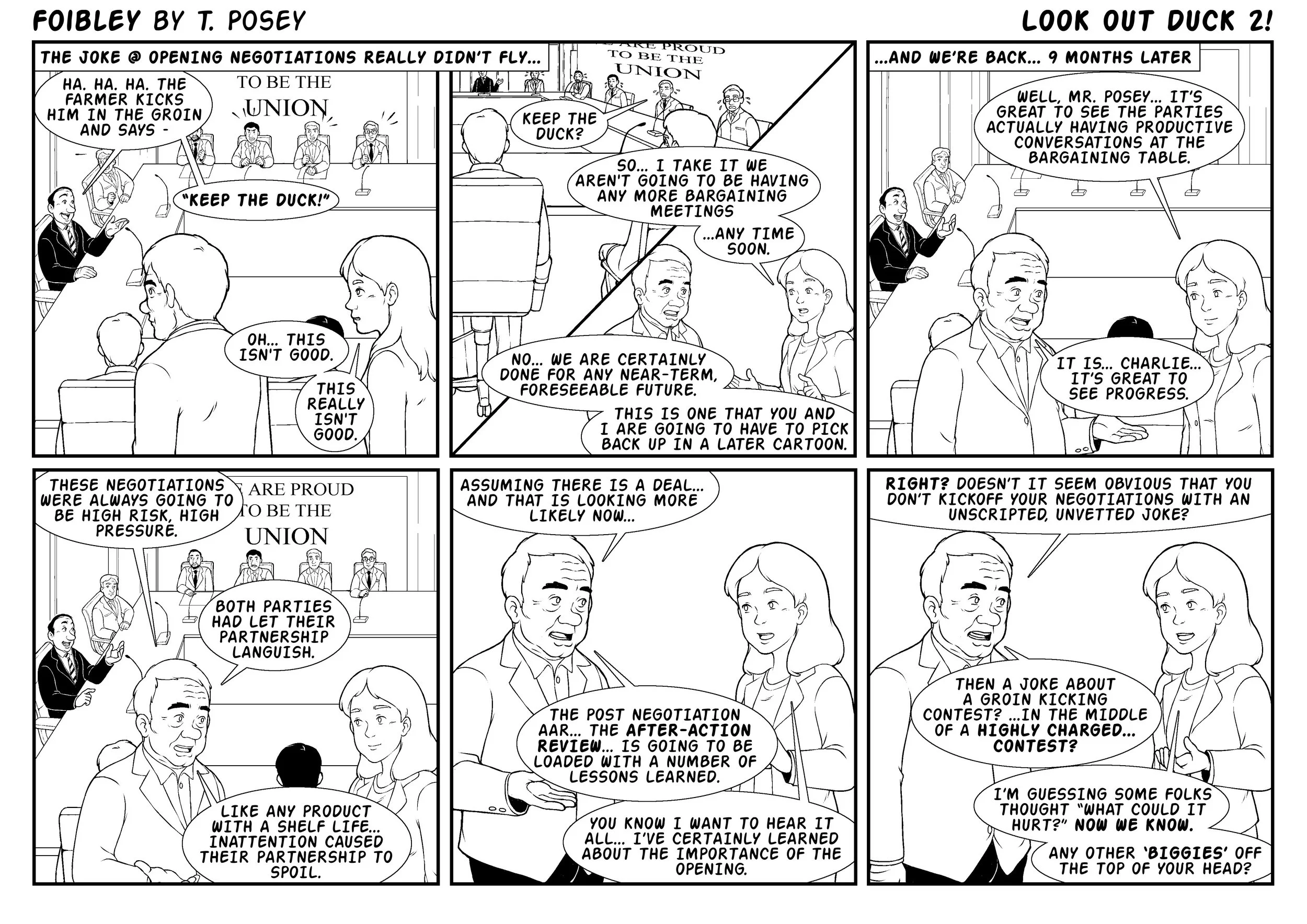 A poorly timed joke. A reaction. A room full of tension.

We've seen how an unplanned, unscripted opening derailed talks. 

Now - after a cooling off period - the two parties are back at it. We start this new Foibley series with a look at lessons lea